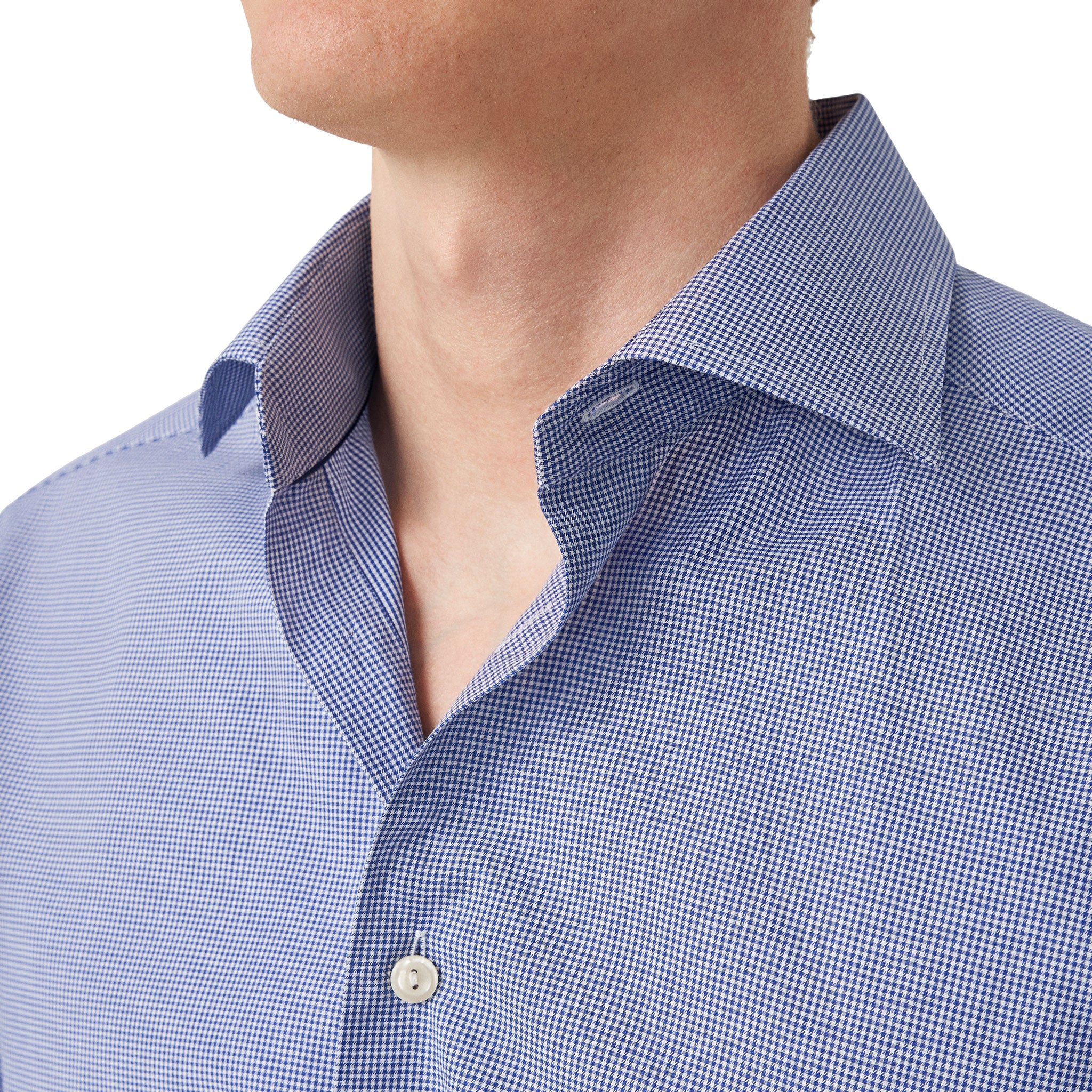 Mid Blue Fine Check Signature Twill Contemporary Fit Shirt - ETON - Image 5
