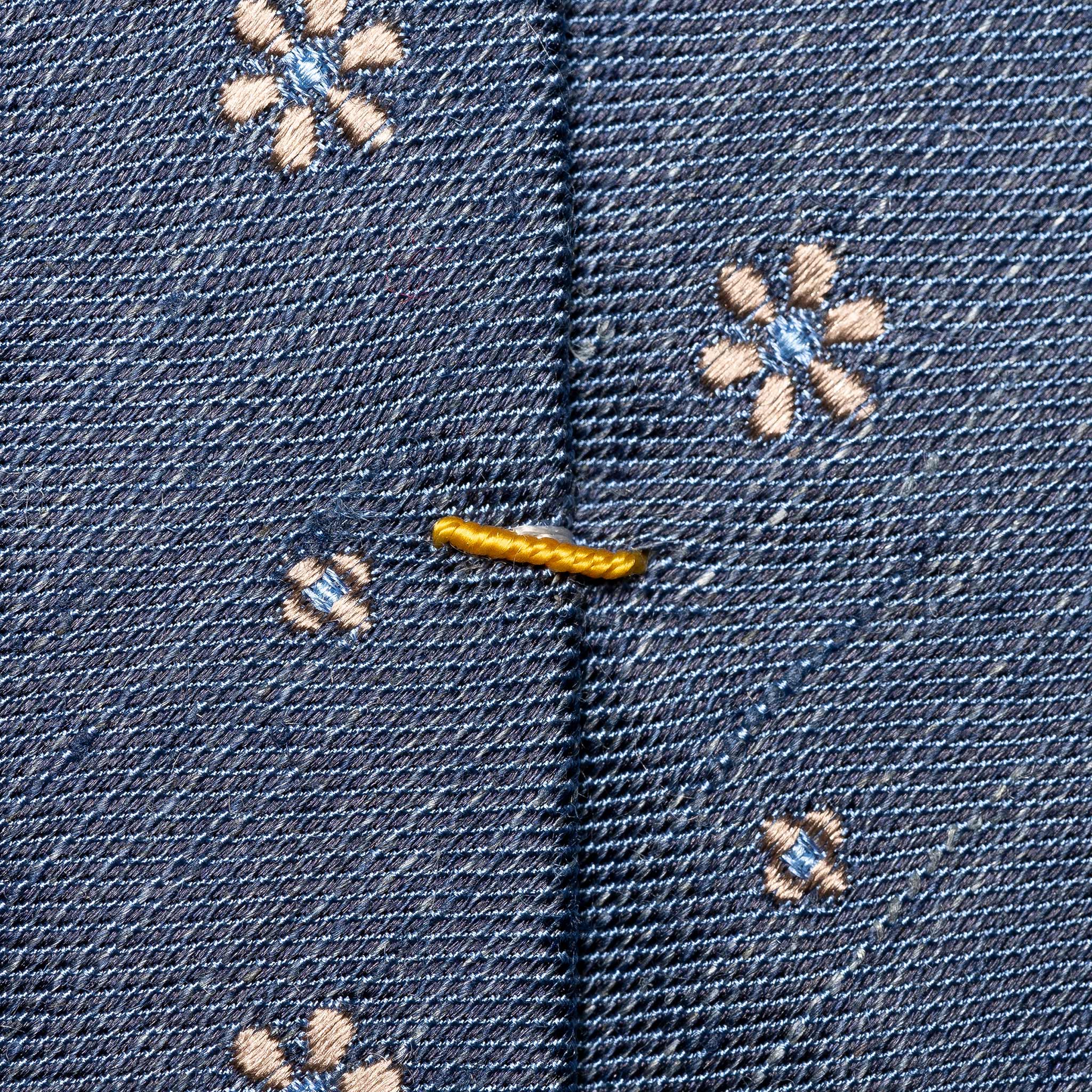 Mid Blue Floral Silk-Linen Tie - ETON - Image 4