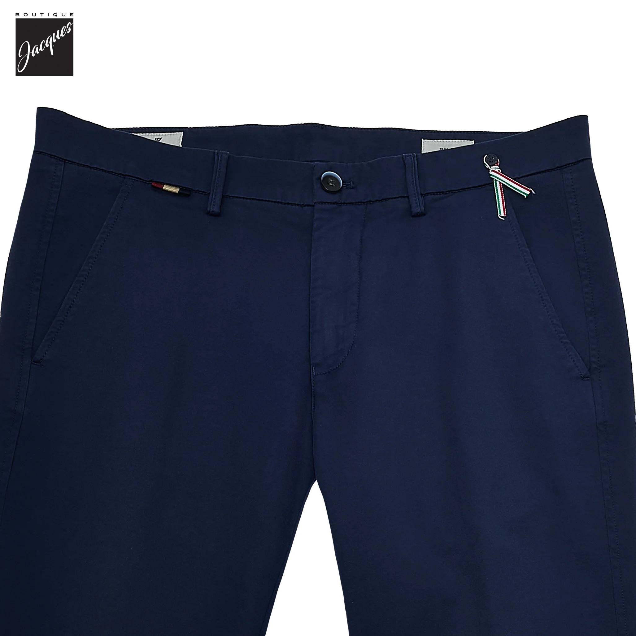 Mid Blue Gaberdine Stretch Torino Slim Fit Chino Pants - Mason's - Image 3