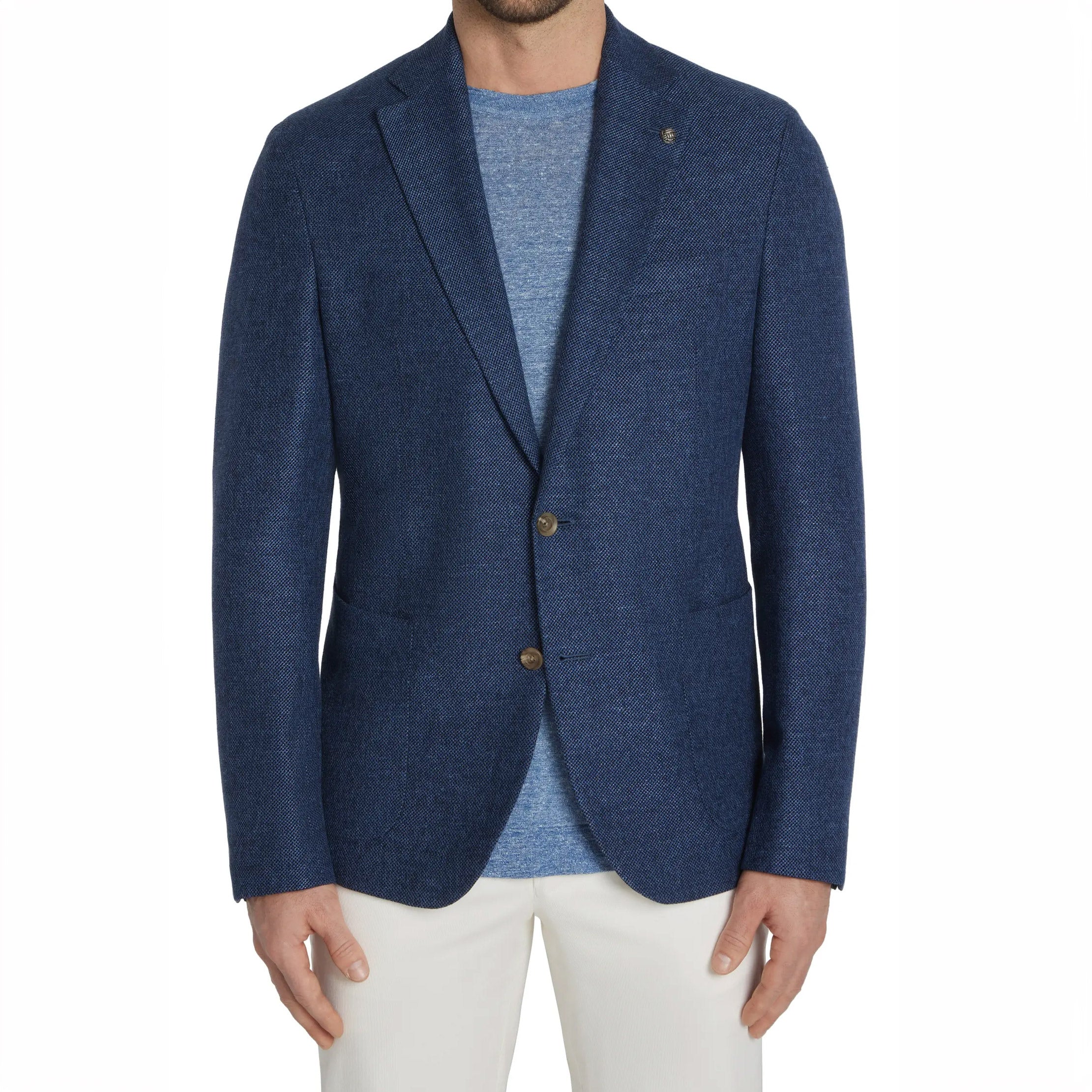 Royal Blue Hampton Contemporary Fit Wool-Linen-Cotton Sport Jacket - Jack Victor - Image 3