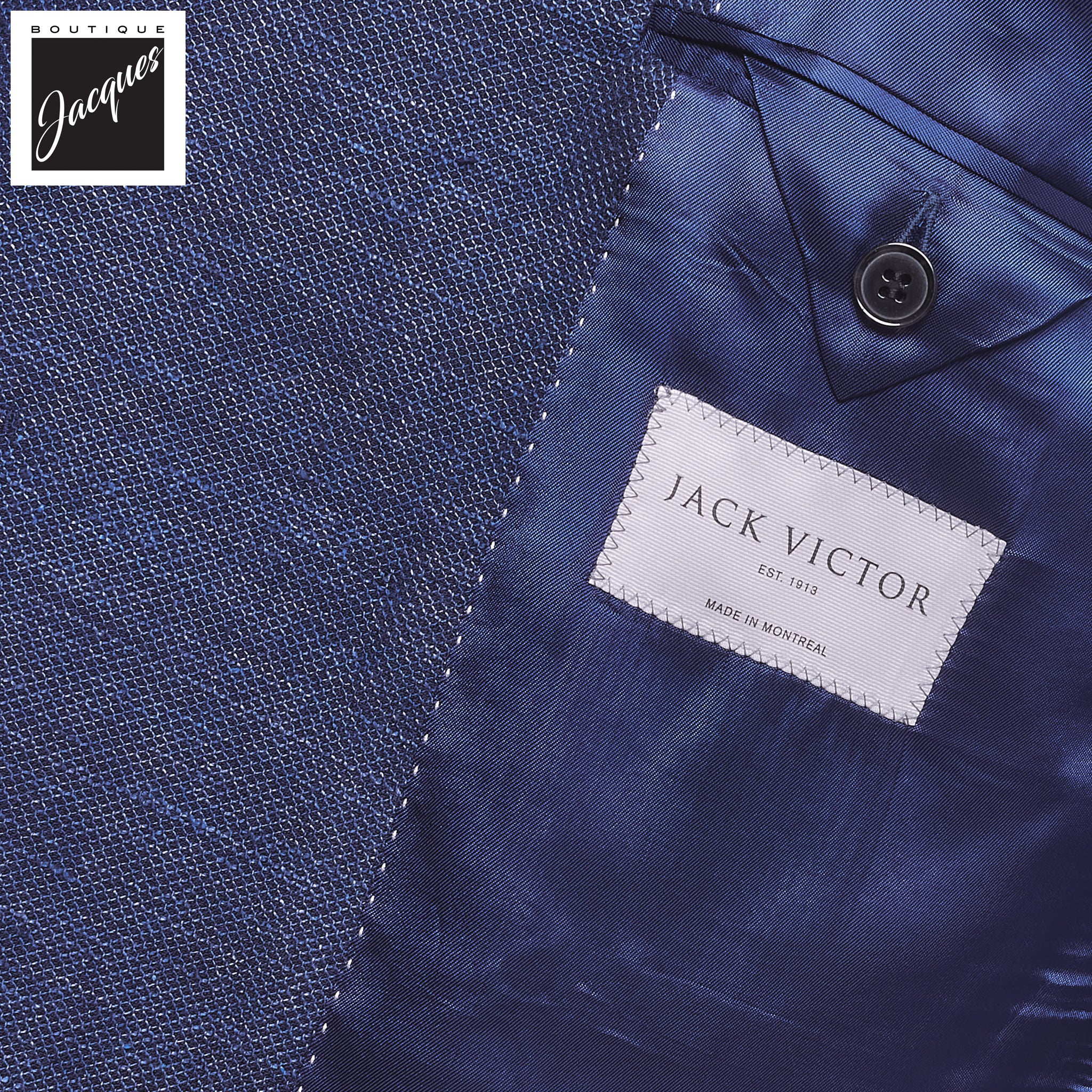 Mid Blue Honeycomb Hill Contemporary Fit Double-Breasted Sport Jacket - Jack Victor - Image 4