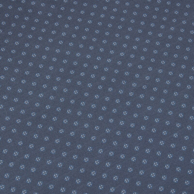 Blue/Gray Micro Floral Printed Silk Hankie - Stenströms - Image 3