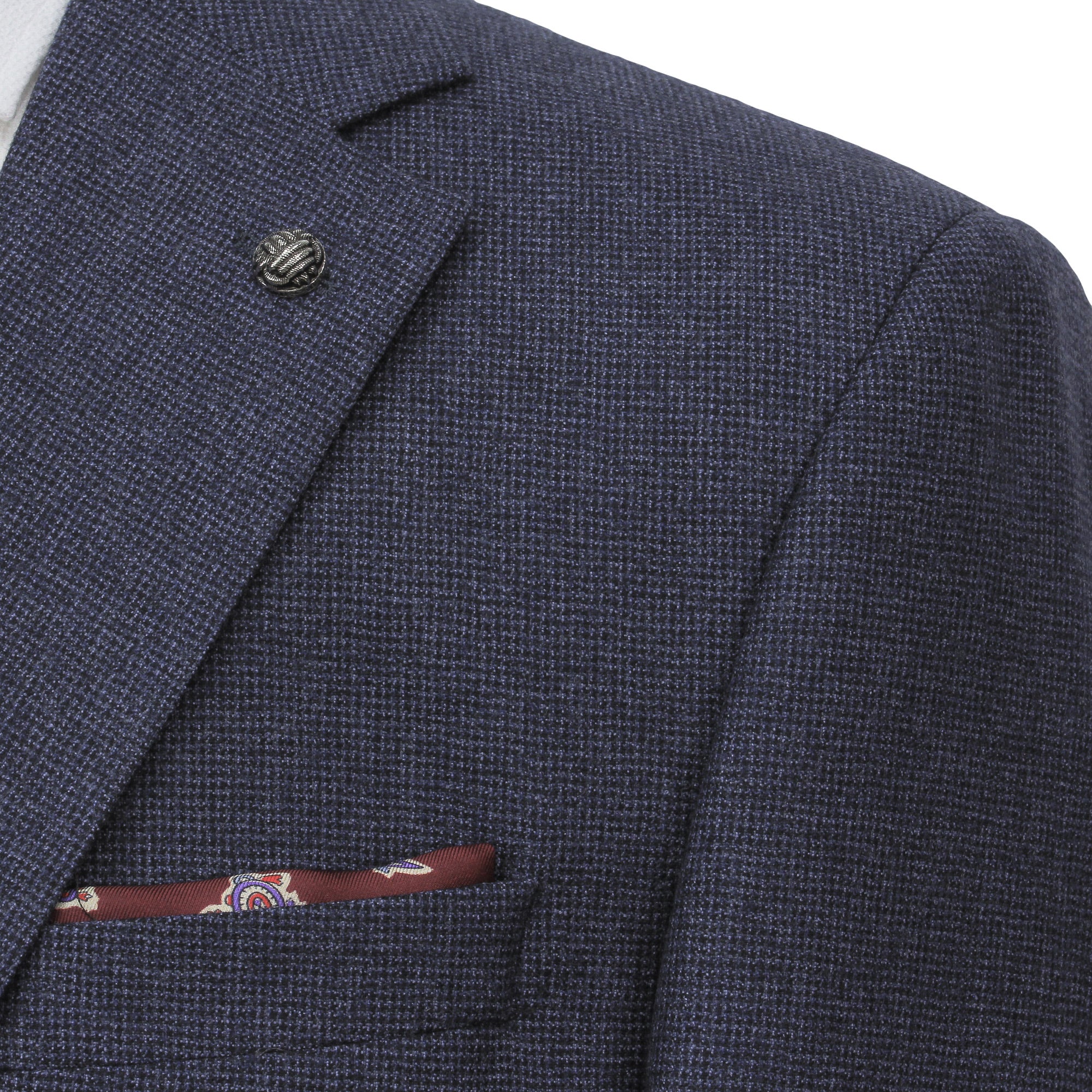 Mid Blue Micro-Patterned Esprit Modern Fit Wool Suit - Jack Victor - Image 4