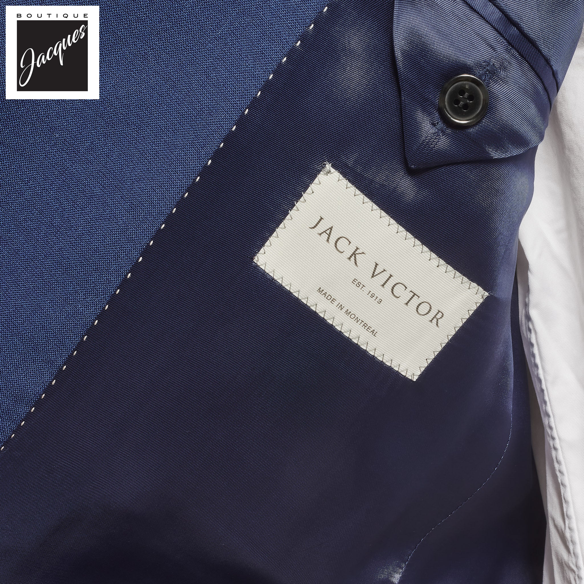 Mid Blue Montana Contemporary Fit Wool Suit - Jack Victor - Image 4