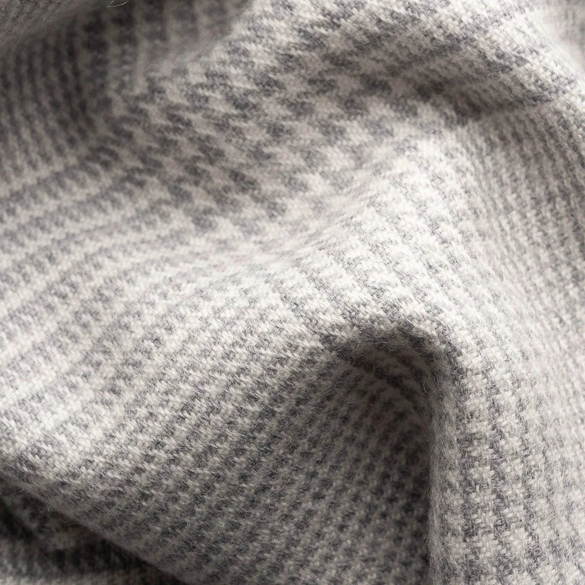 Gray Prince of Wales Merino Wool Scarf - ETON - Image 2