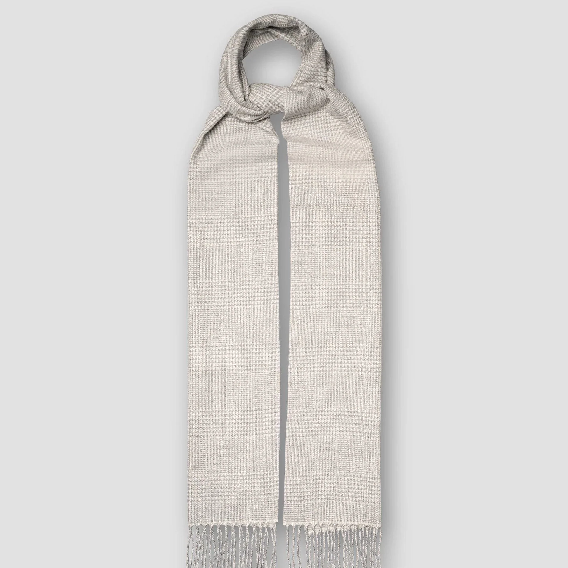Gray Prince of Wales Merino Wool Scarf - ETON - Image 3