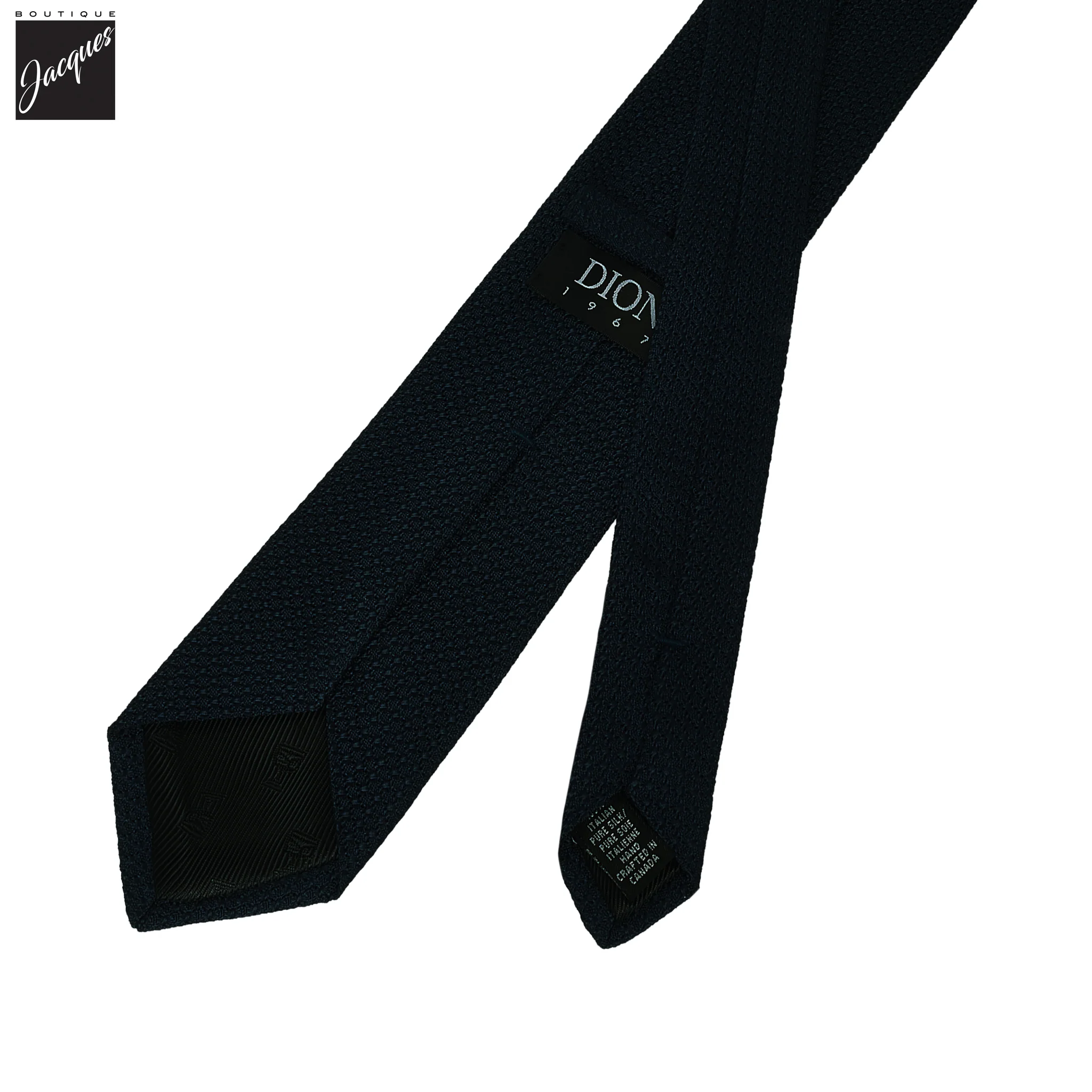 Dark Blue Silk Grenadine Tie - DION - Image 3