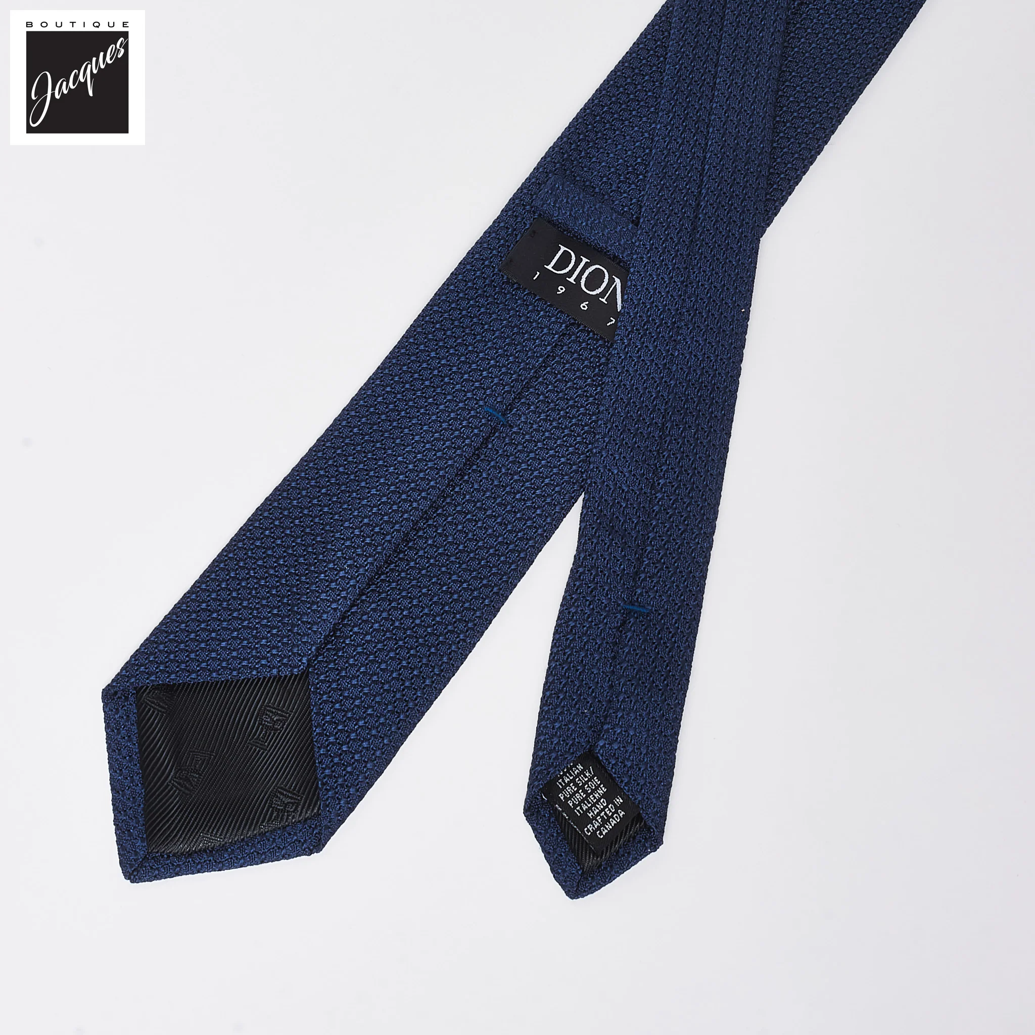 Mid Blue Silk Grenadine Tie - DION - Image 4