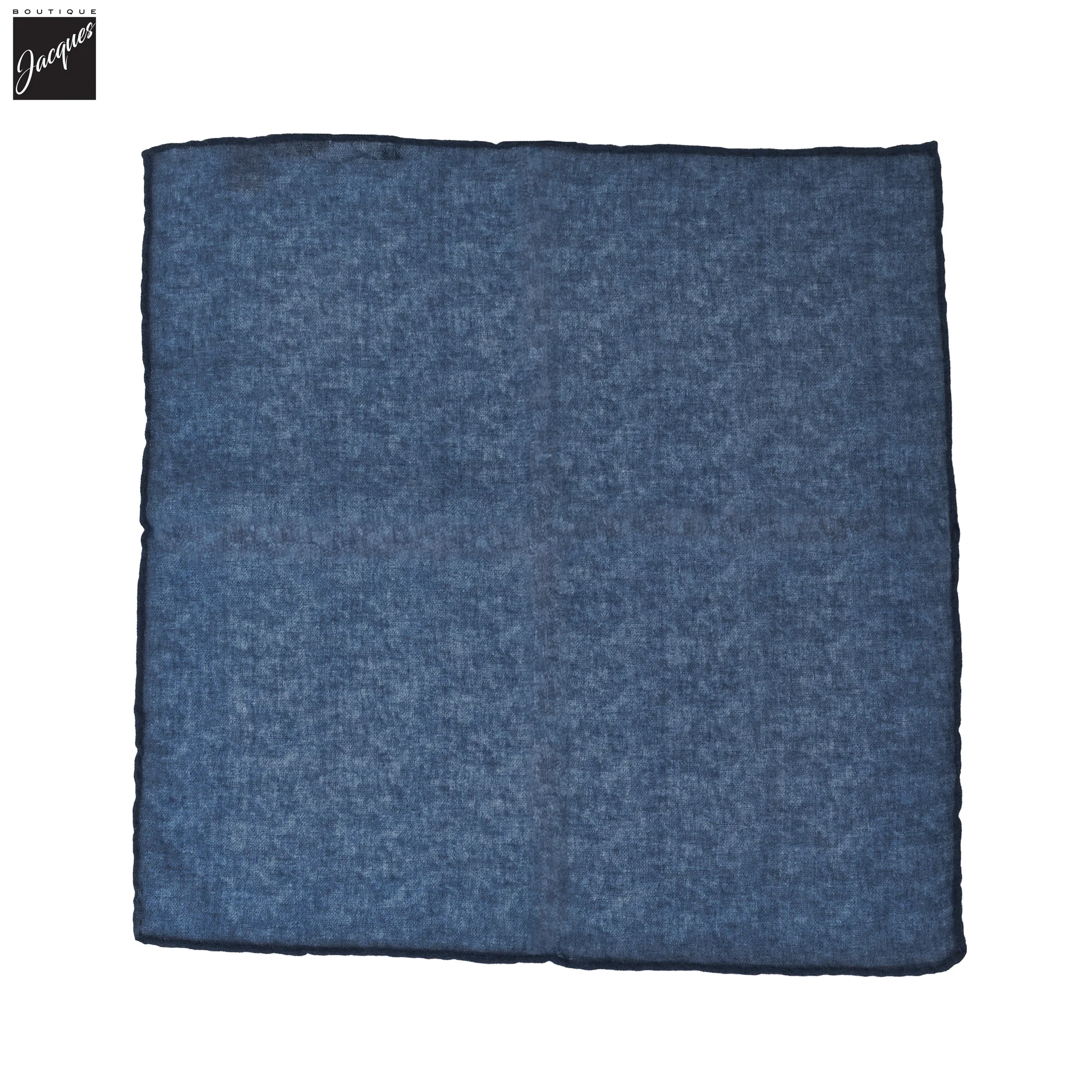 Denim Blue Solid Wool-Silk Hankie - Paolo Albizzati - Image 2