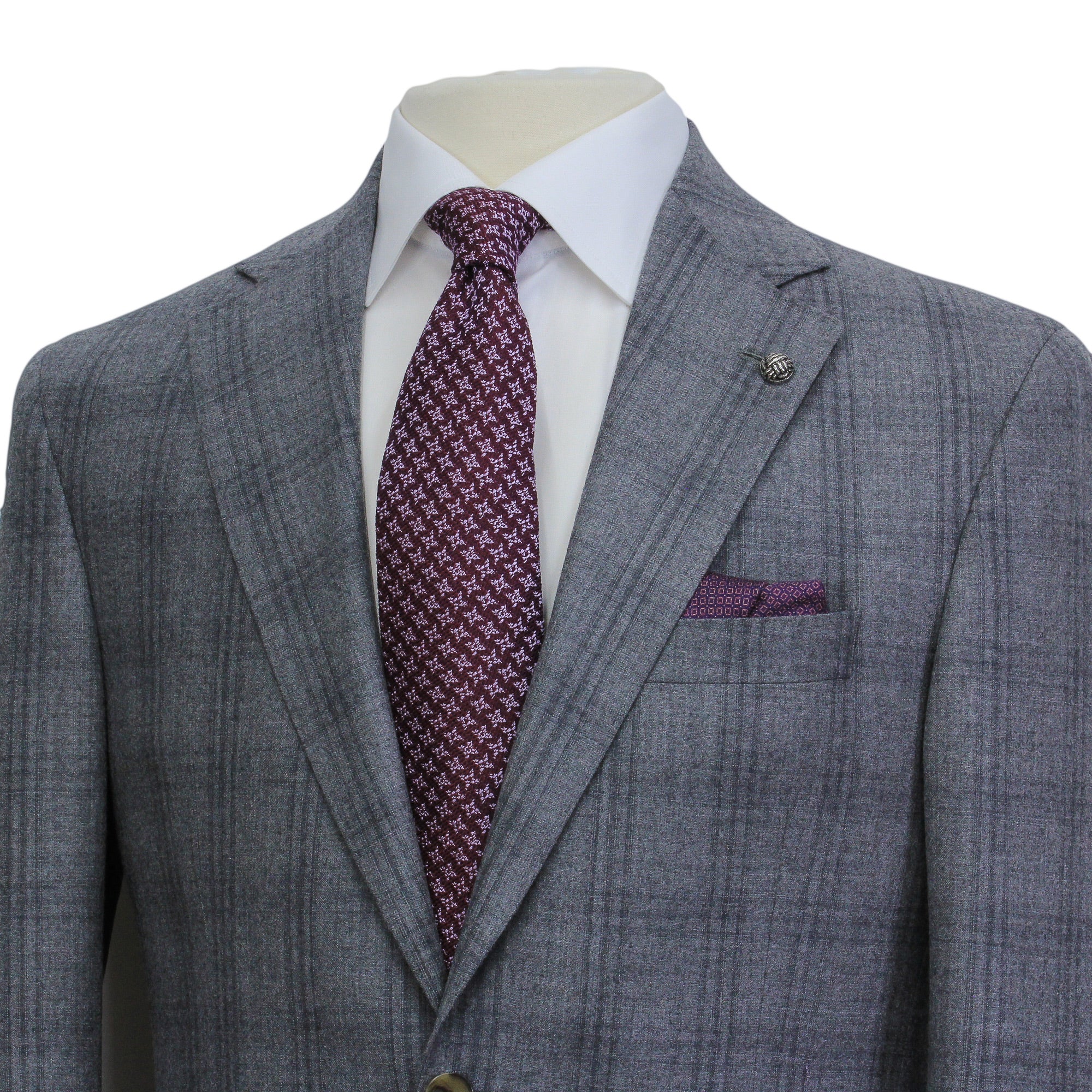 Mid Gray Glen-Check Montana Contemporary Fit Wool Suit - Jack Victor - Image 2