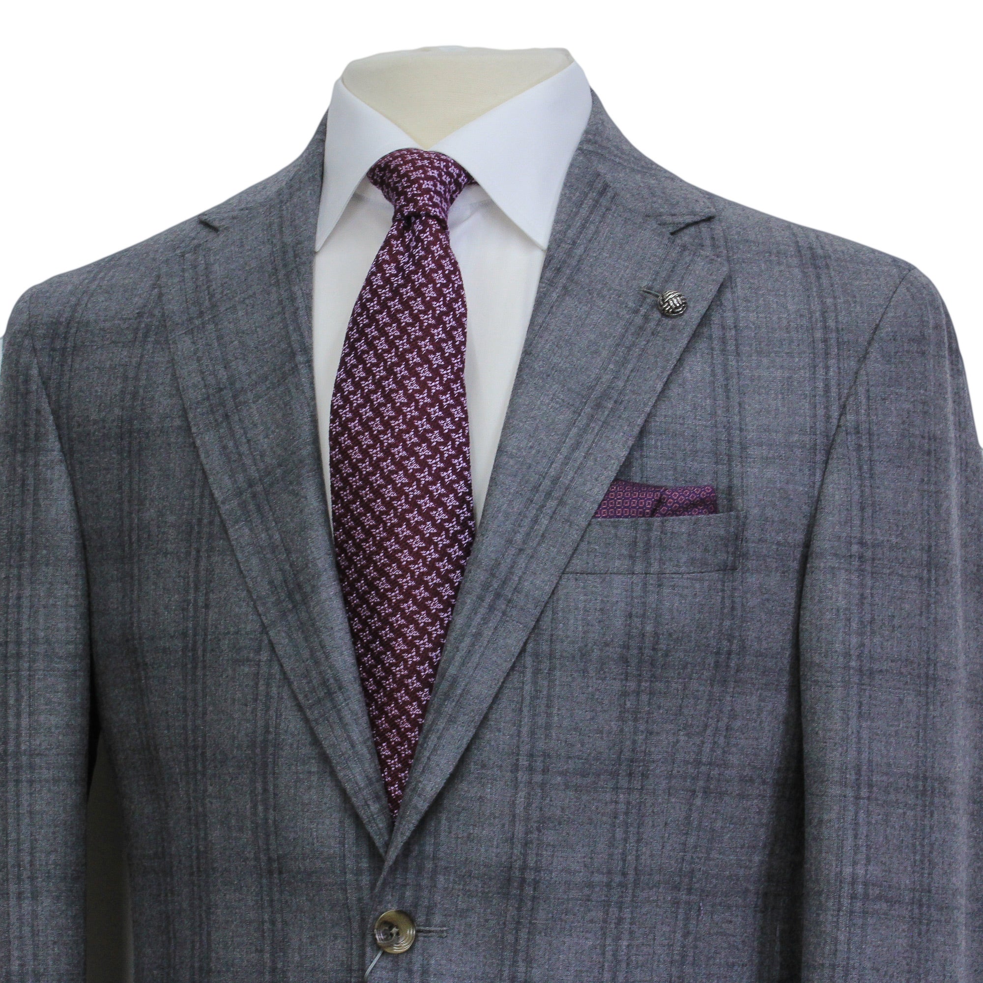 Mid Gray Glen-Check Montana Contemporary Fit Wool Suit - Jack Victor - Image 6