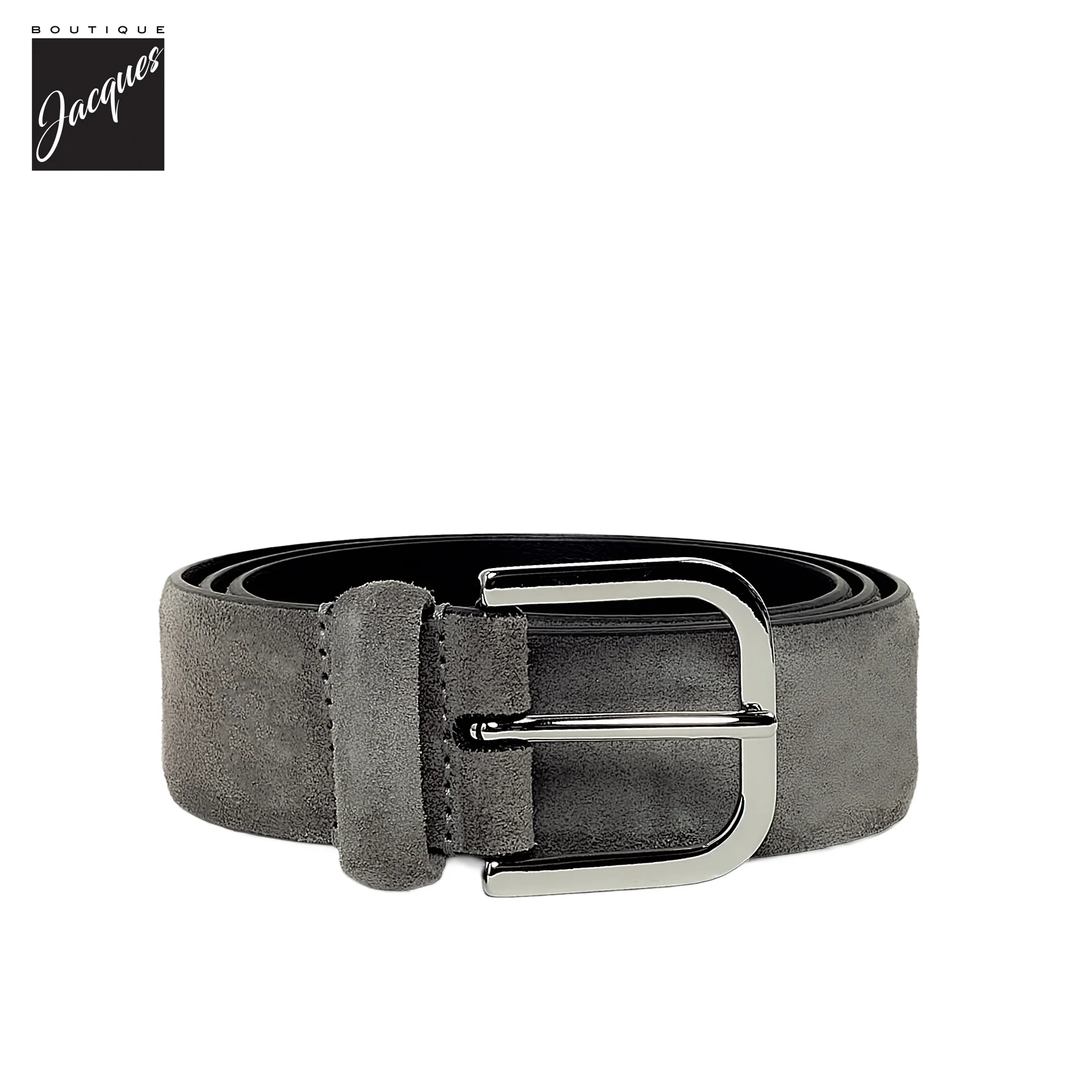 Mid Gray Suede Leather Belt - Anderson's
