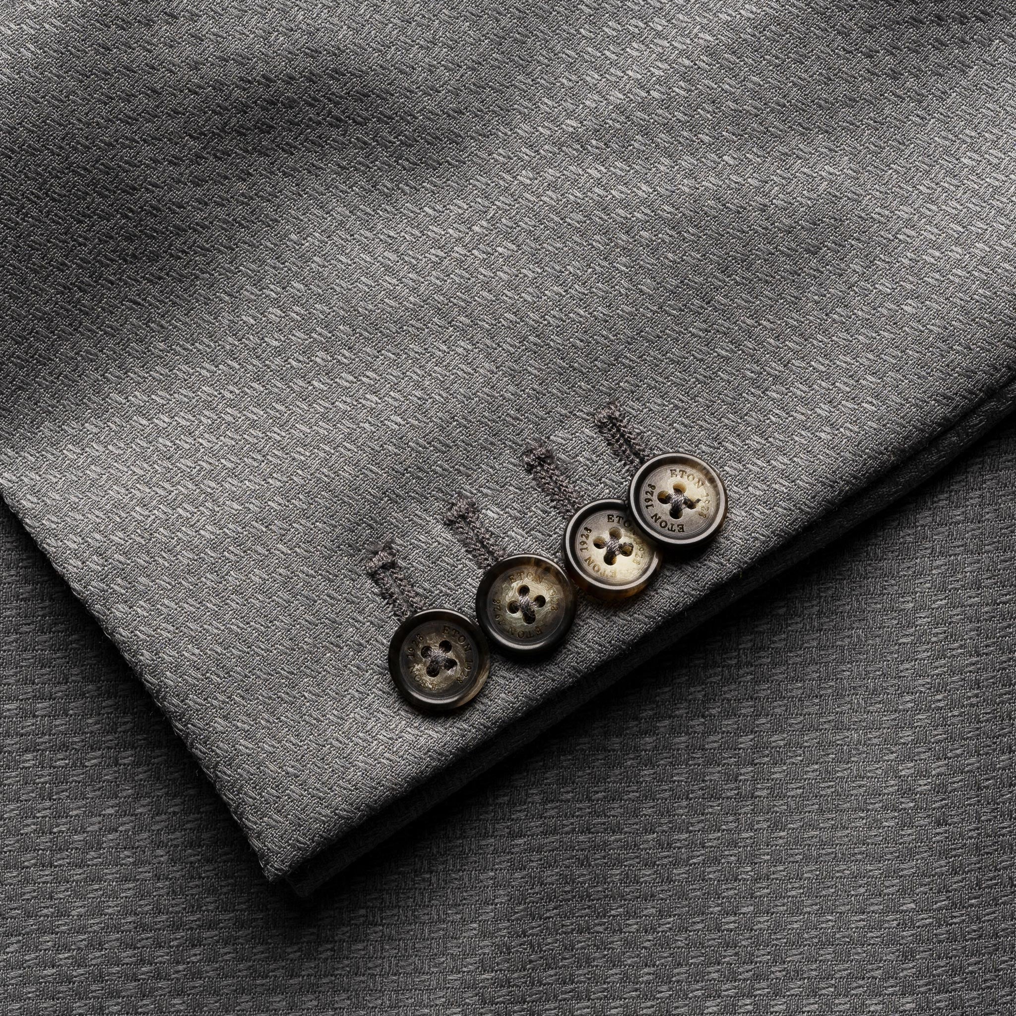 Mid Gray Wool Knit Hopsack Soft Jacket - ETON - Image 7