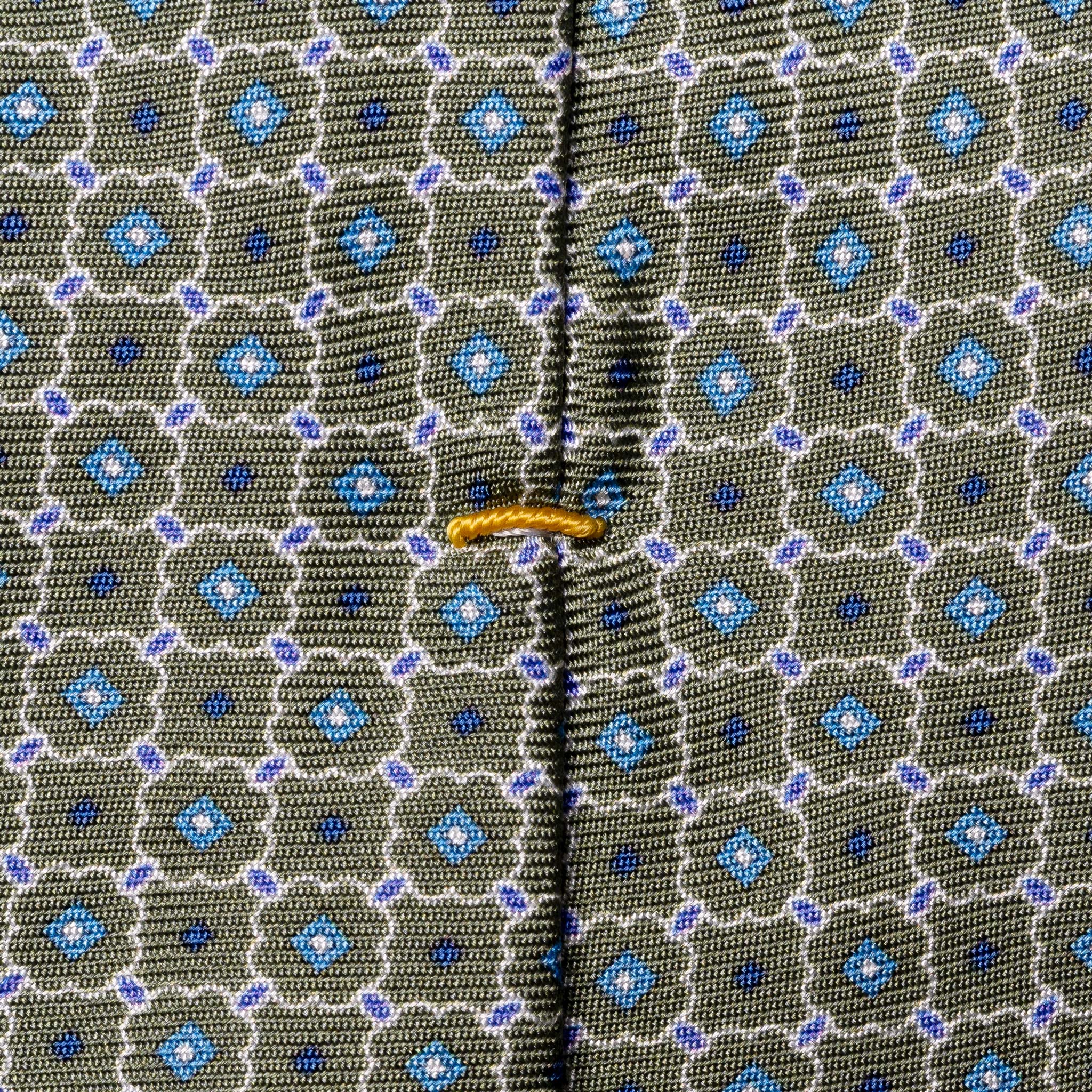 Mid Green Geometric Print Silk Tie - ETON - Image 4