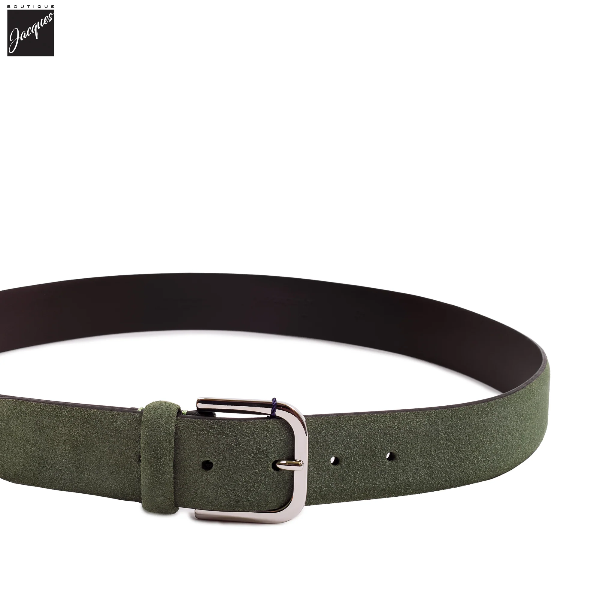 Mid Green Suede Belt - Anderson's - Image 3
