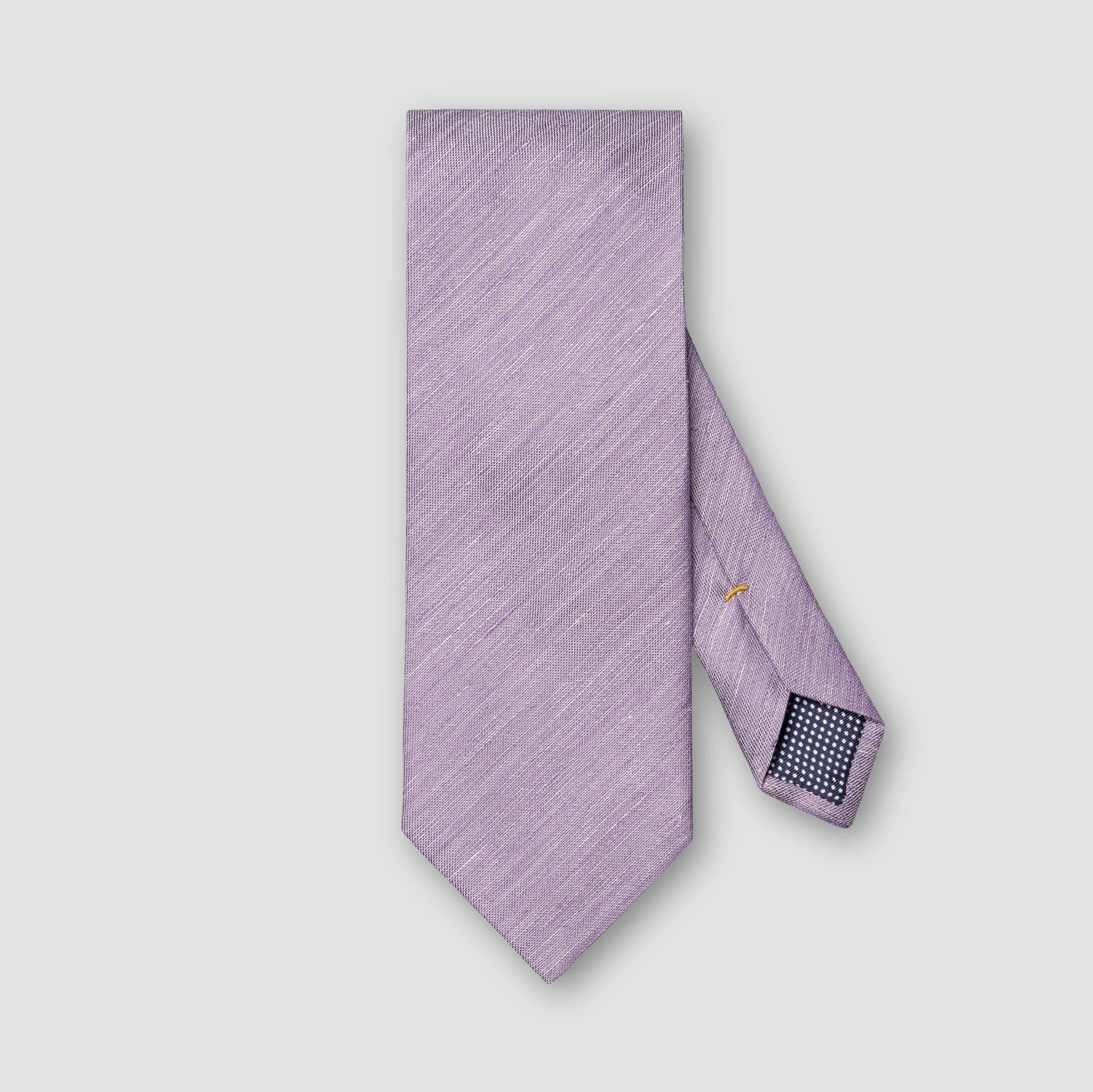 Mid Purple Solid Woven Linen-Silk Tie - ETON - Image 2
