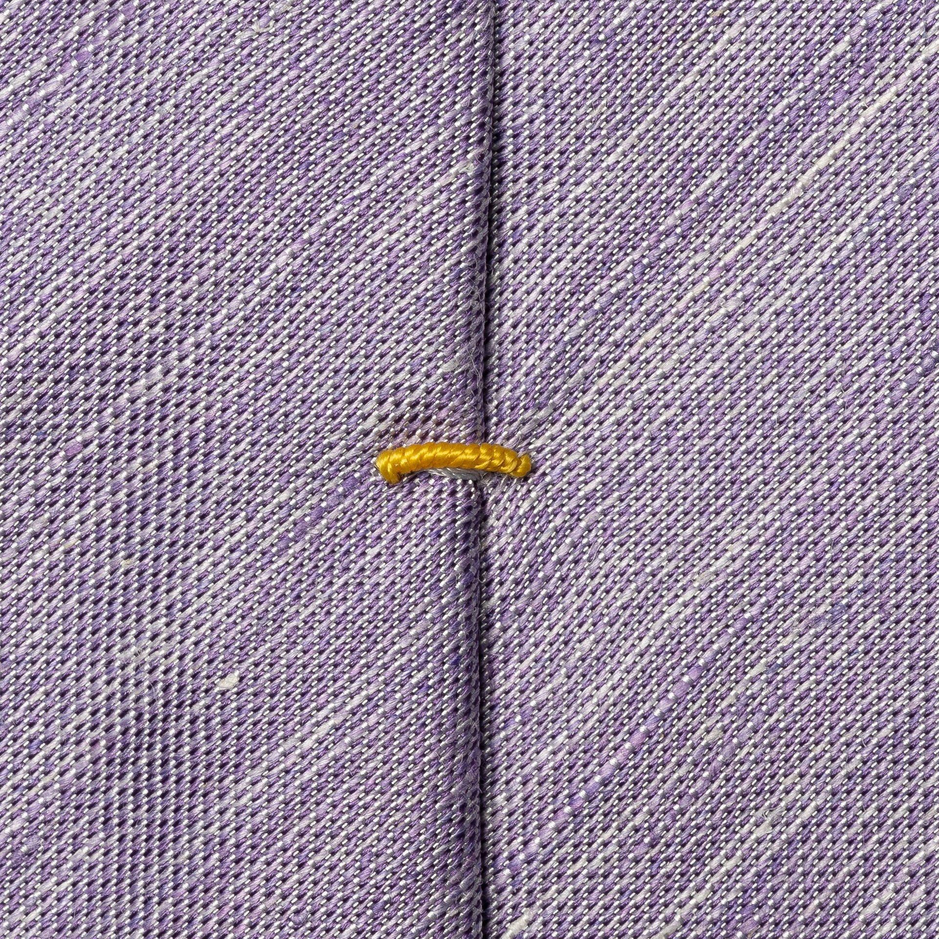 Mid Purple Solid Woven Linen-Silk Tie - ETON - Image 3
