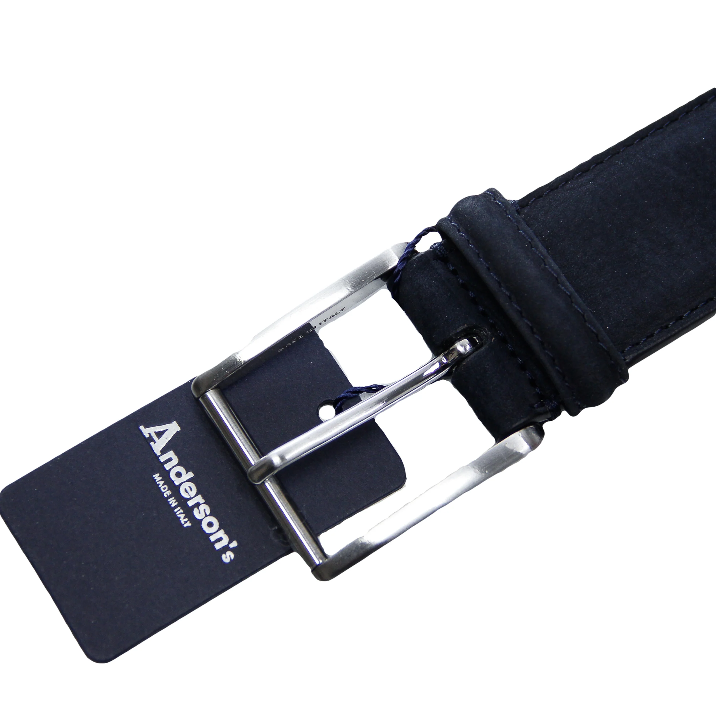 Midnight Blue Nubuck Soft Suede Leather Belt - Anderson's - Image 2