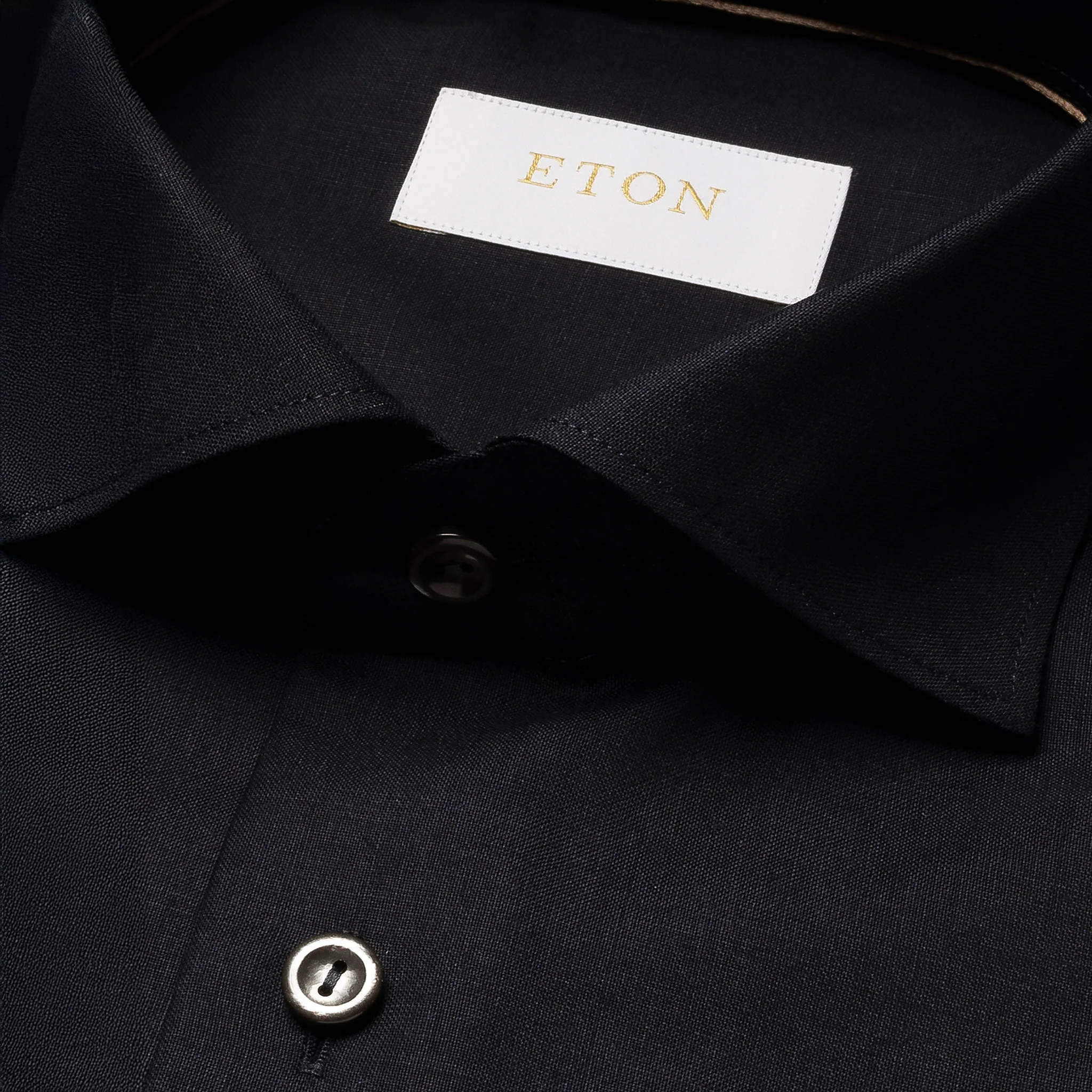 Midnight Blue Solid Merino Cashmere Slim Fit Shirt - ETON - Image 3