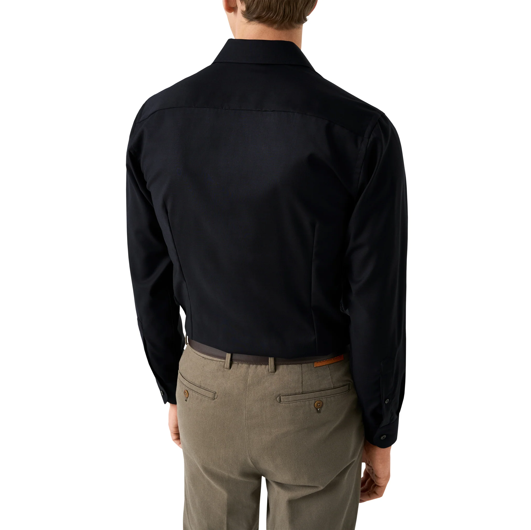 Midnight Blue Solid Merino Cashmere Slim Fit Shirt - ETON - Image 6