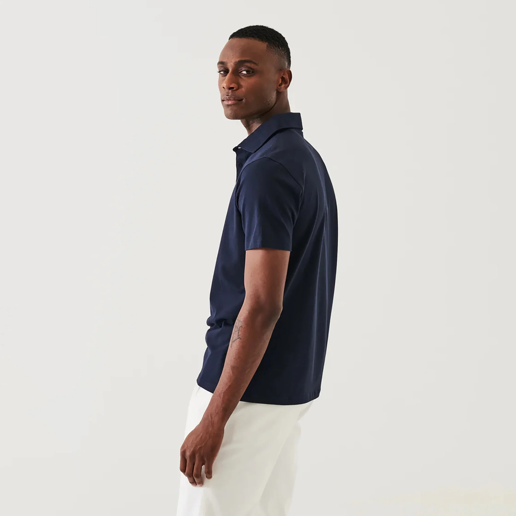 Midnight Iconic Pima Cotton Stretch Short Sleeve Polo - Patrick Assaraf - Image 11