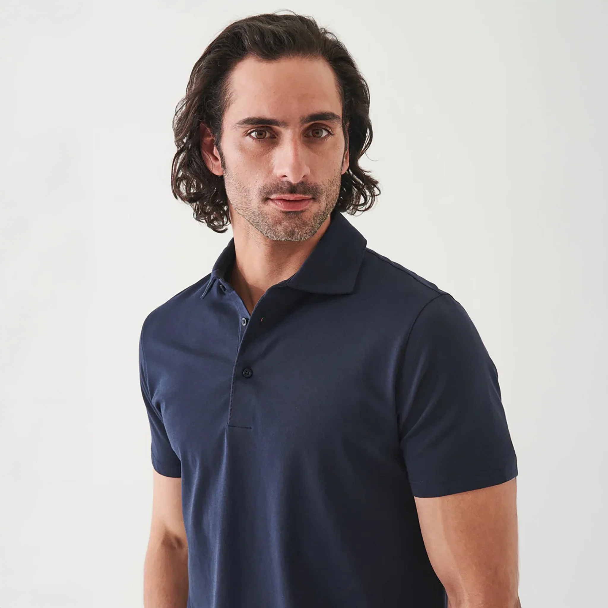 Midnight Iconic Pima Cotton Stretch Short Sleeve Polo - Patrick Assaraf - Image 4