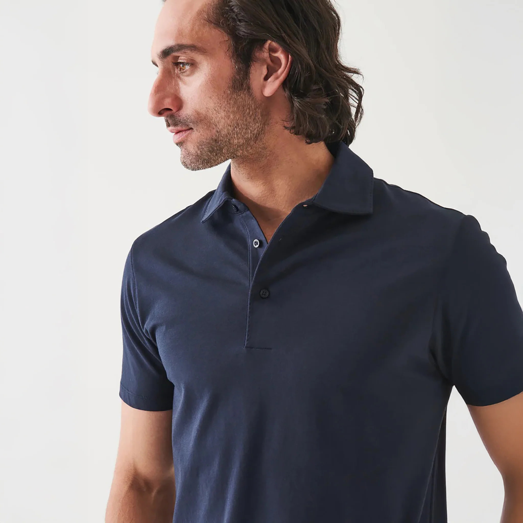 Midnight Iconic Pima Cotton Stretch Short Sleeve Polo - Patrick Assaraf - Image 5