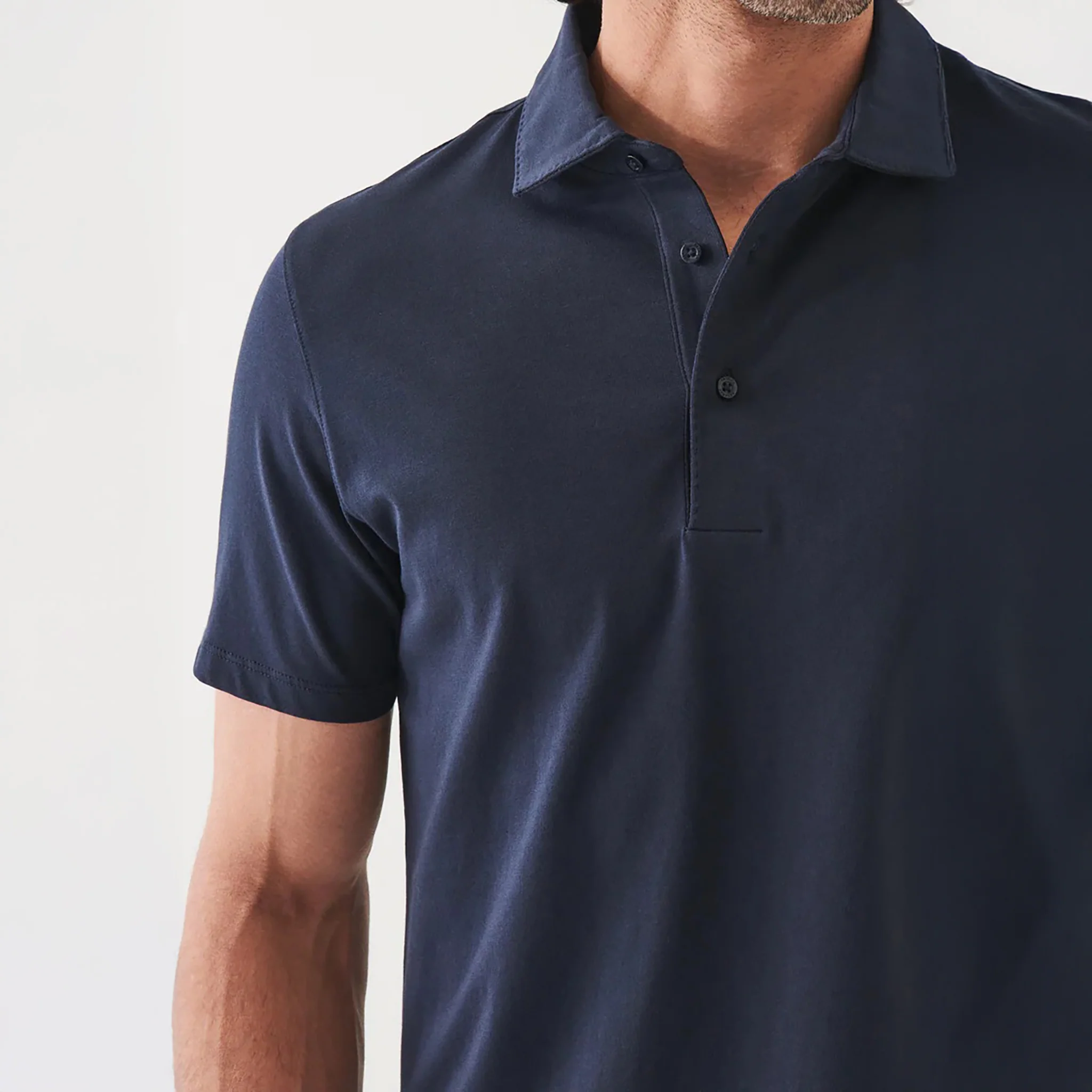 Midnight Iconic Pima Cotton Stretch Short Sleeve Polo - Patrick Assaraf - Image 6
