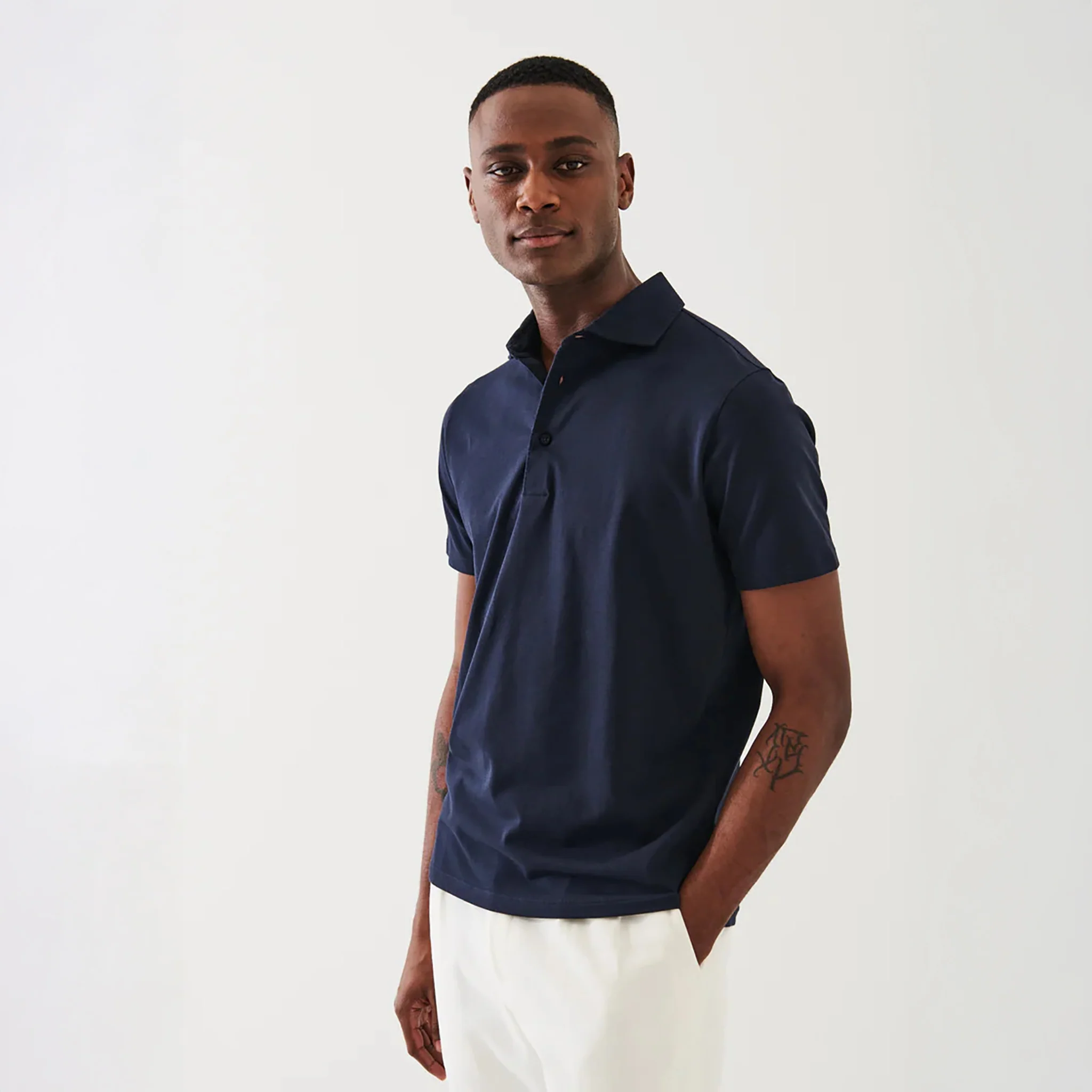 Midnight Iconic Pima Cotton Stretch Short Sleeve Polo - Patrick Assaraf - Image 8