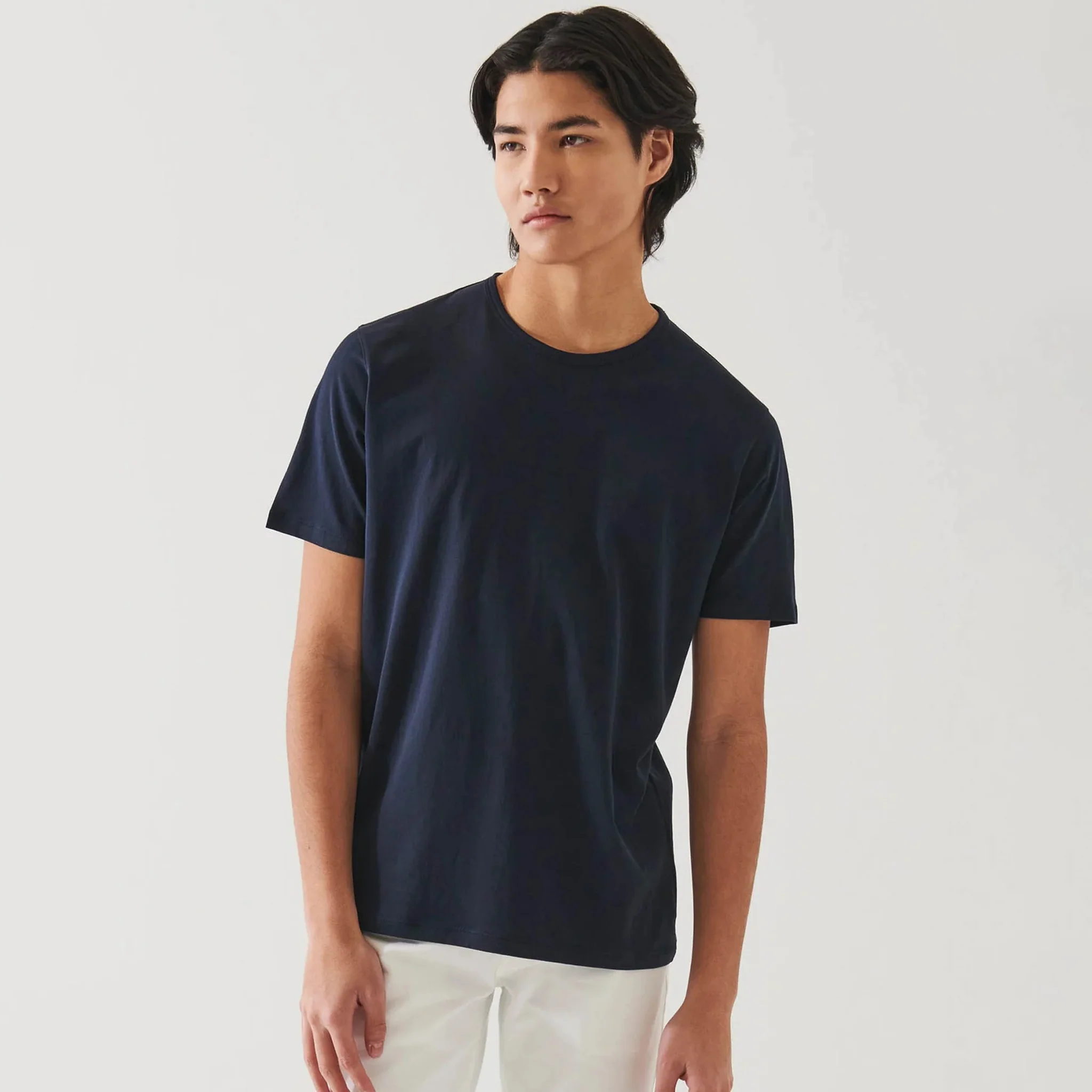 Midnight Mercerized Pima Cotton Short Sleeve Crew Neck T-Shirt - Patrick Assaraf - Image 4