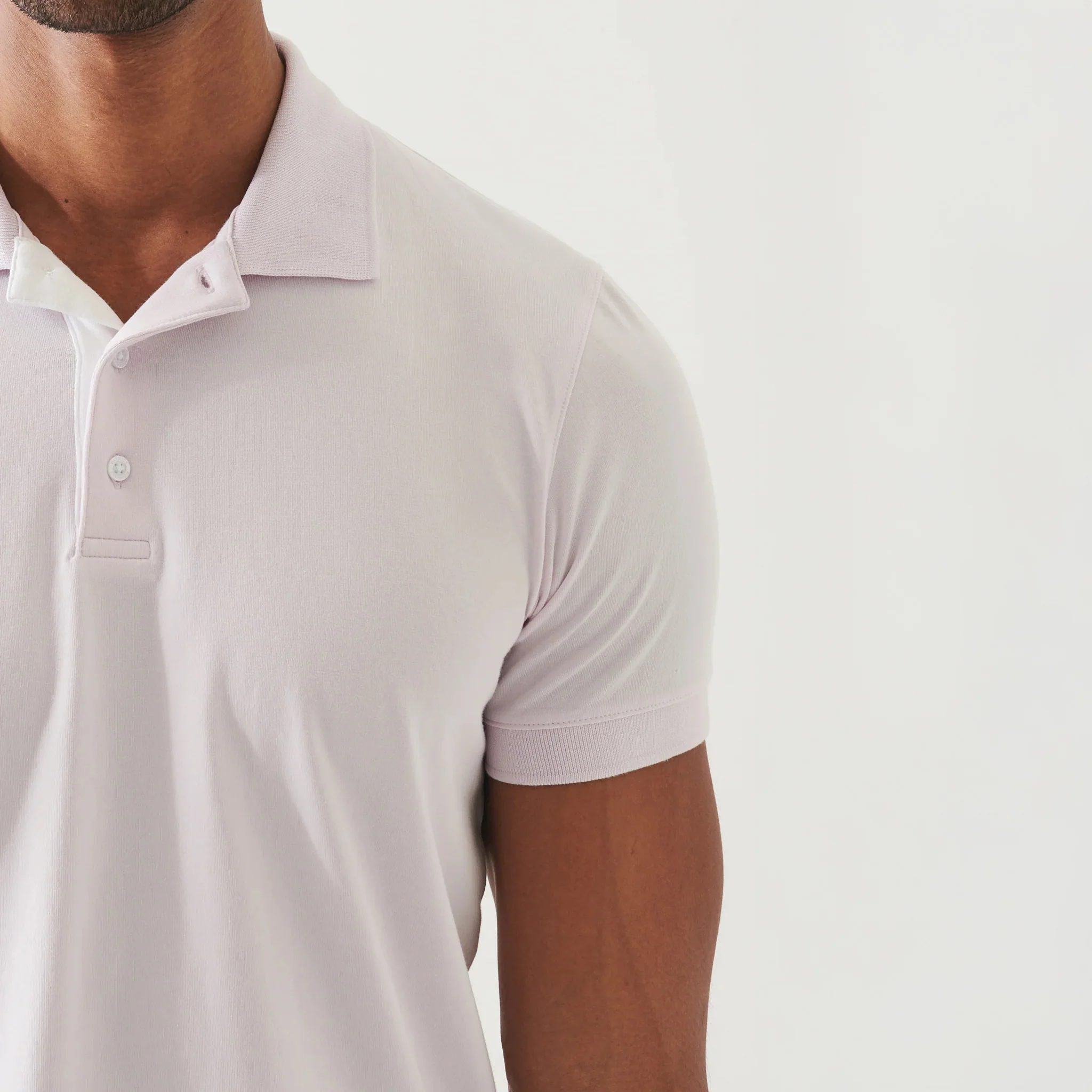 Misty Rose Contrast Placket Iconic Pima Cotton Stretch Polo Shirt - Patrick Assaraf - Image 4
