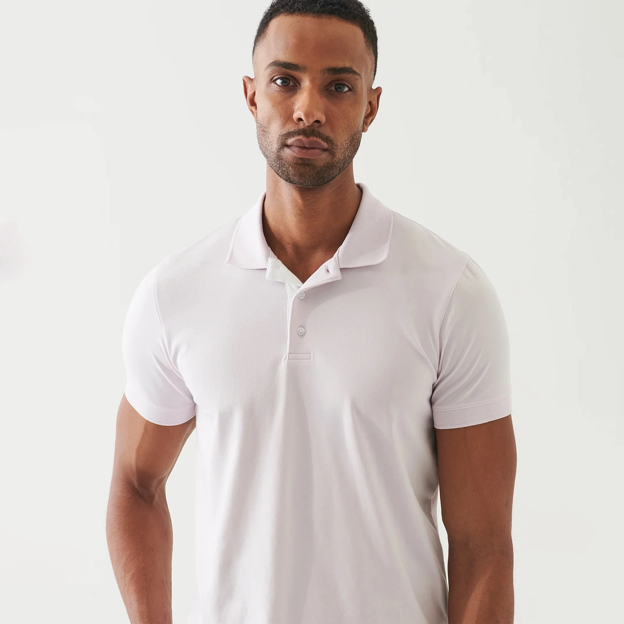 Misty Rose Contrast Placket Iconic Pima Cotton Stretch Polo Shirt - Patrick Assaraf - Image 5