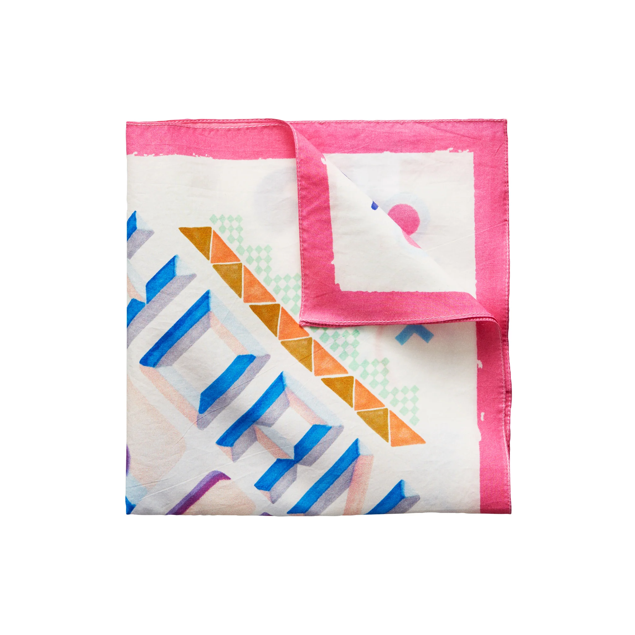 Multicolour Hand-Painted Print Cotton Pocket Square - ETON