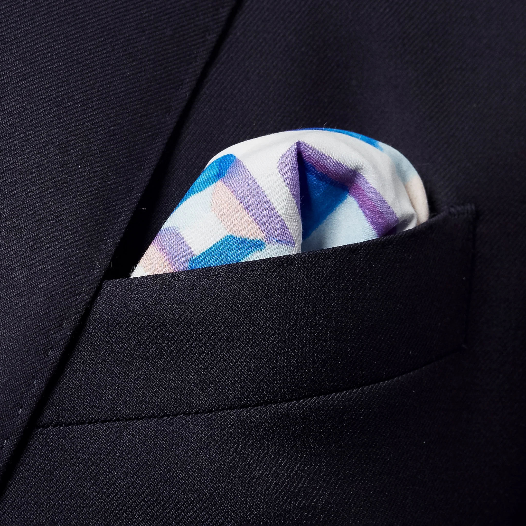 Multicolour Hand-Painted Print Cotton Pocket Square - ETON - Image 3