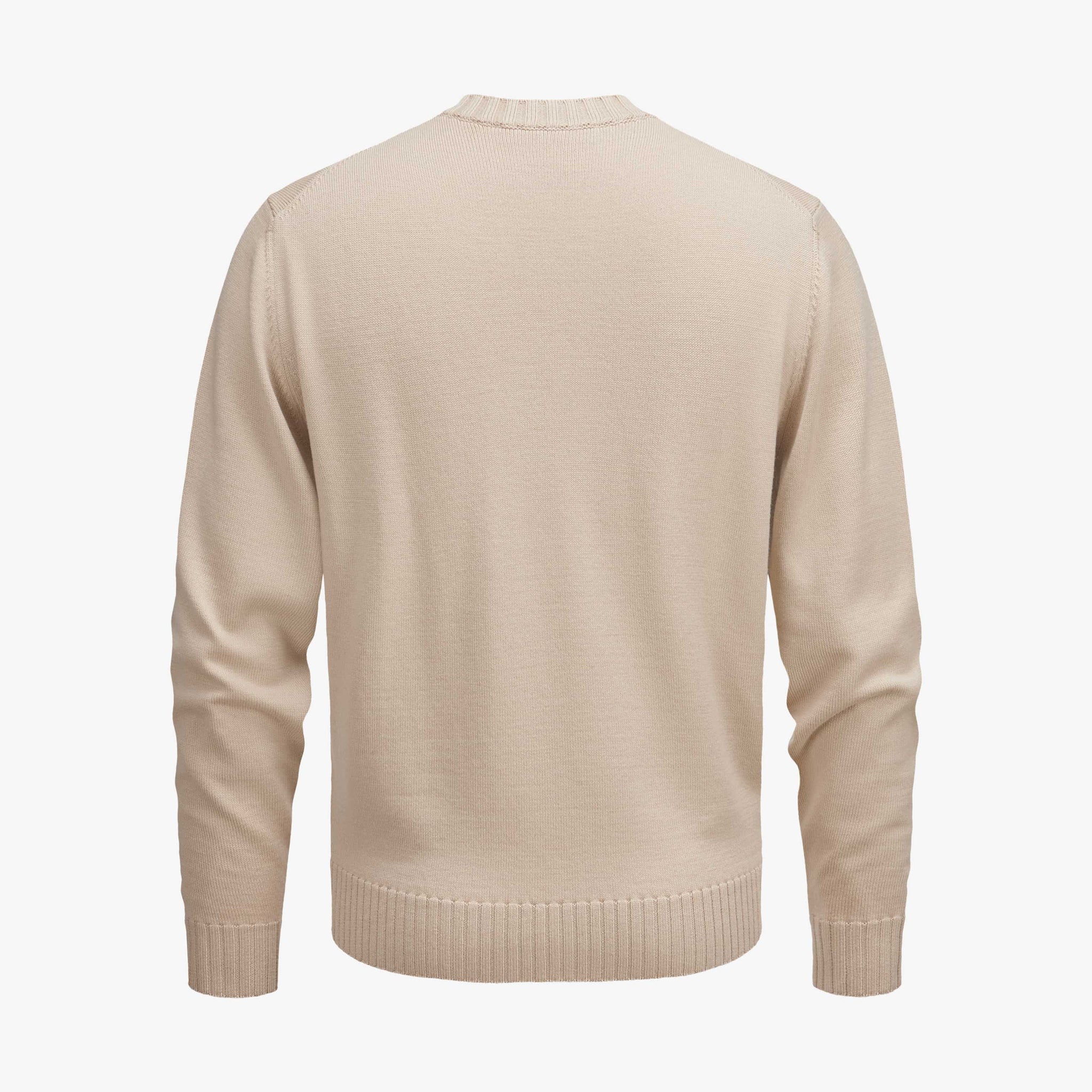 Natural Beige Extrafine Wool Crewneck Sweater - FILIPPO DE LAURENTIIS - Image 5