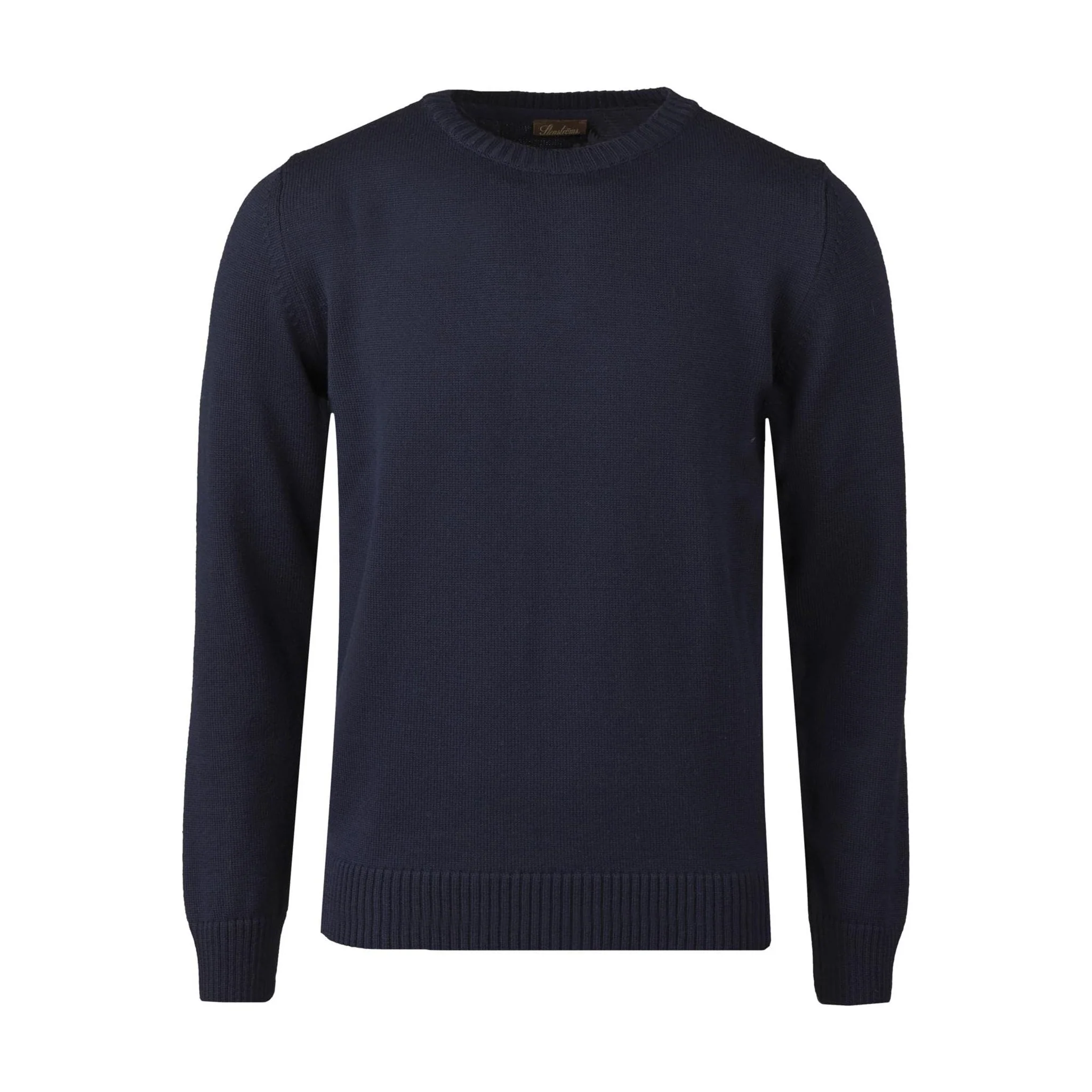 Navy Blue Chunky Merino Crew Neck Sweater - Stenströms