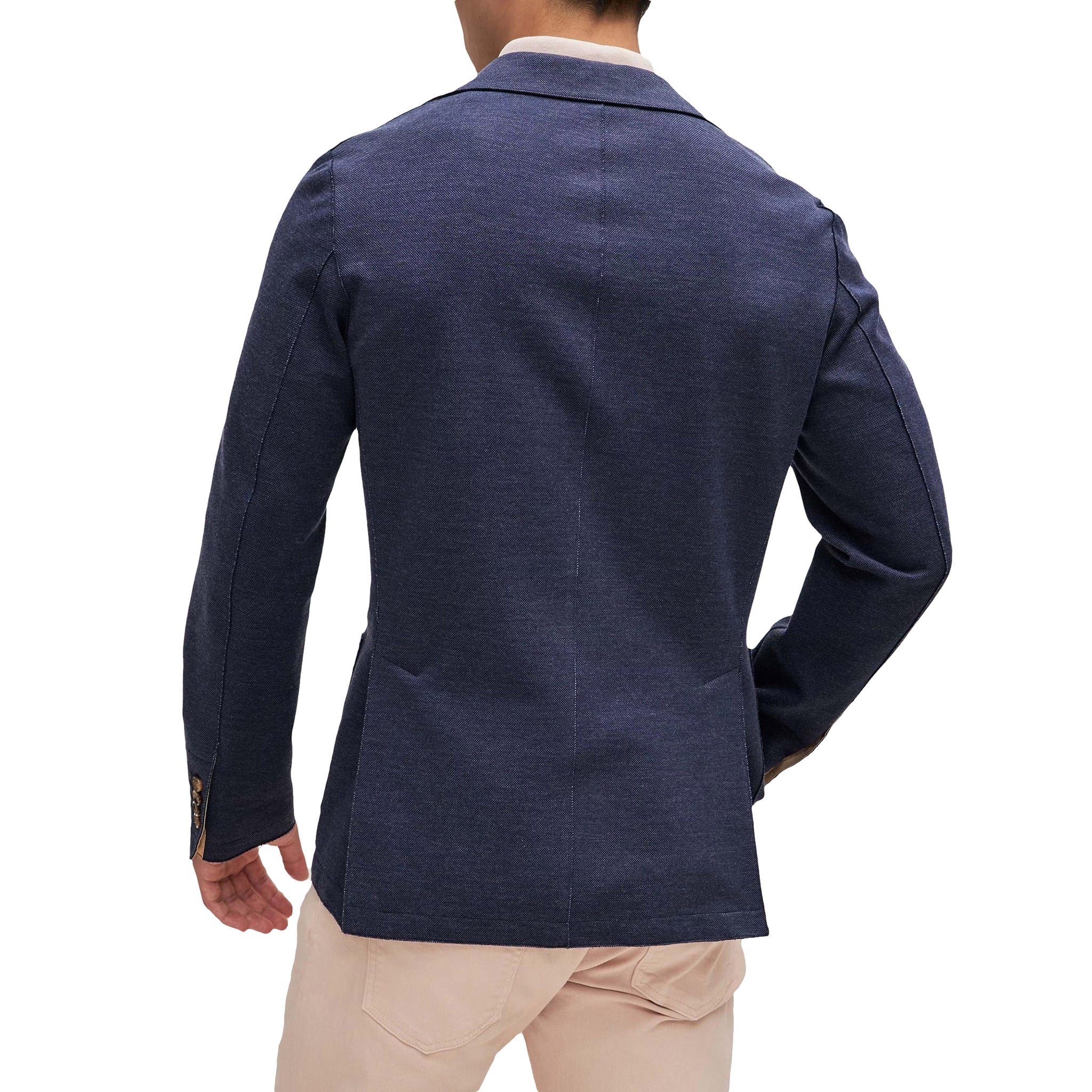 Navy Blue Cotton Stretch Contemporary Sport Jacket - ELEVENTY - Image 6