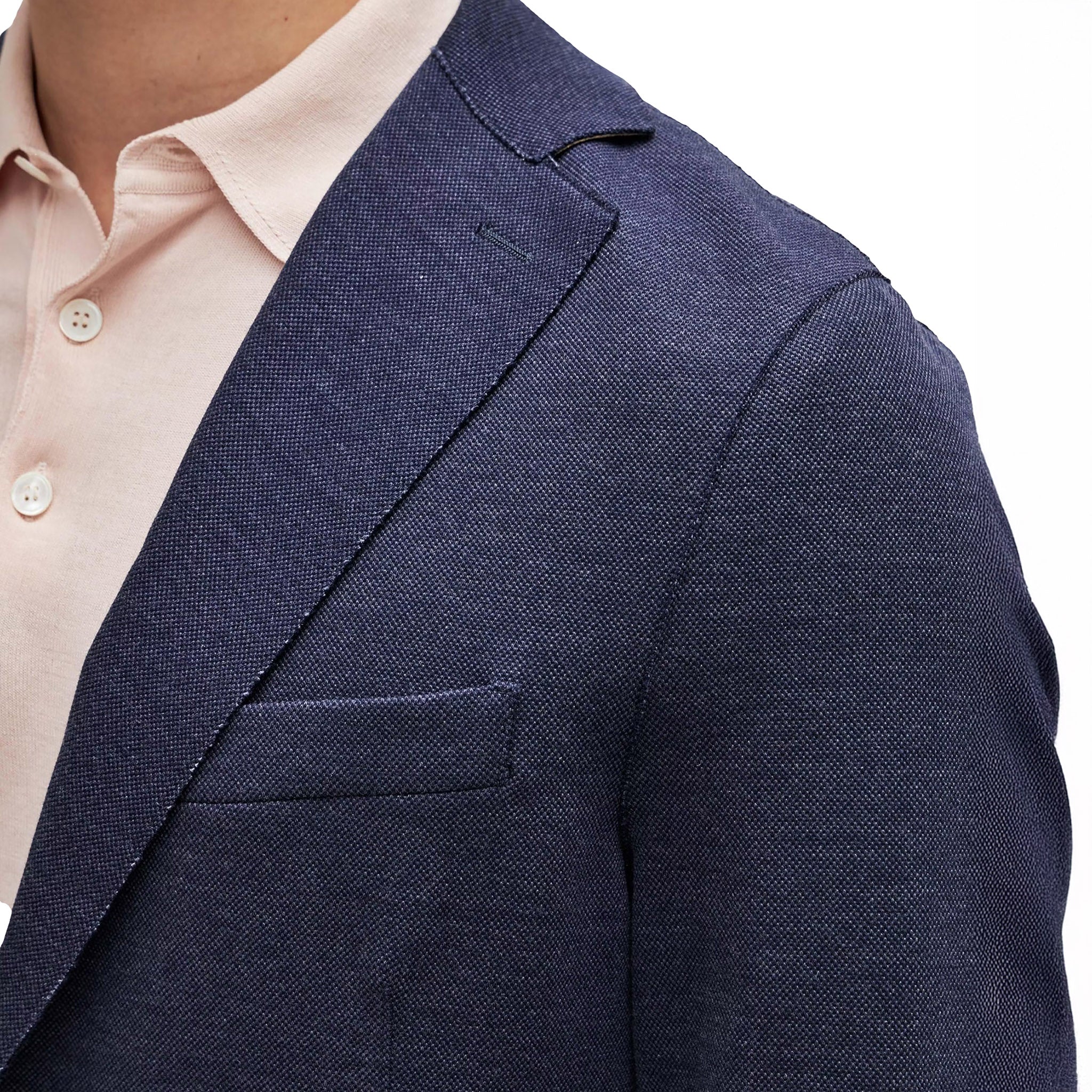 Navy Blue Cotton Stretch Contemporary Sport Jacket - ELEVENTY - Image 7
