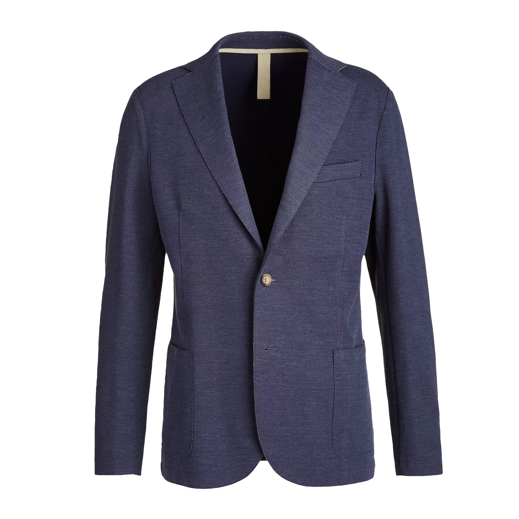 Navy Blue Cotton Stretch Contemporary Sport Jacket - ELEVENTY - Image 8