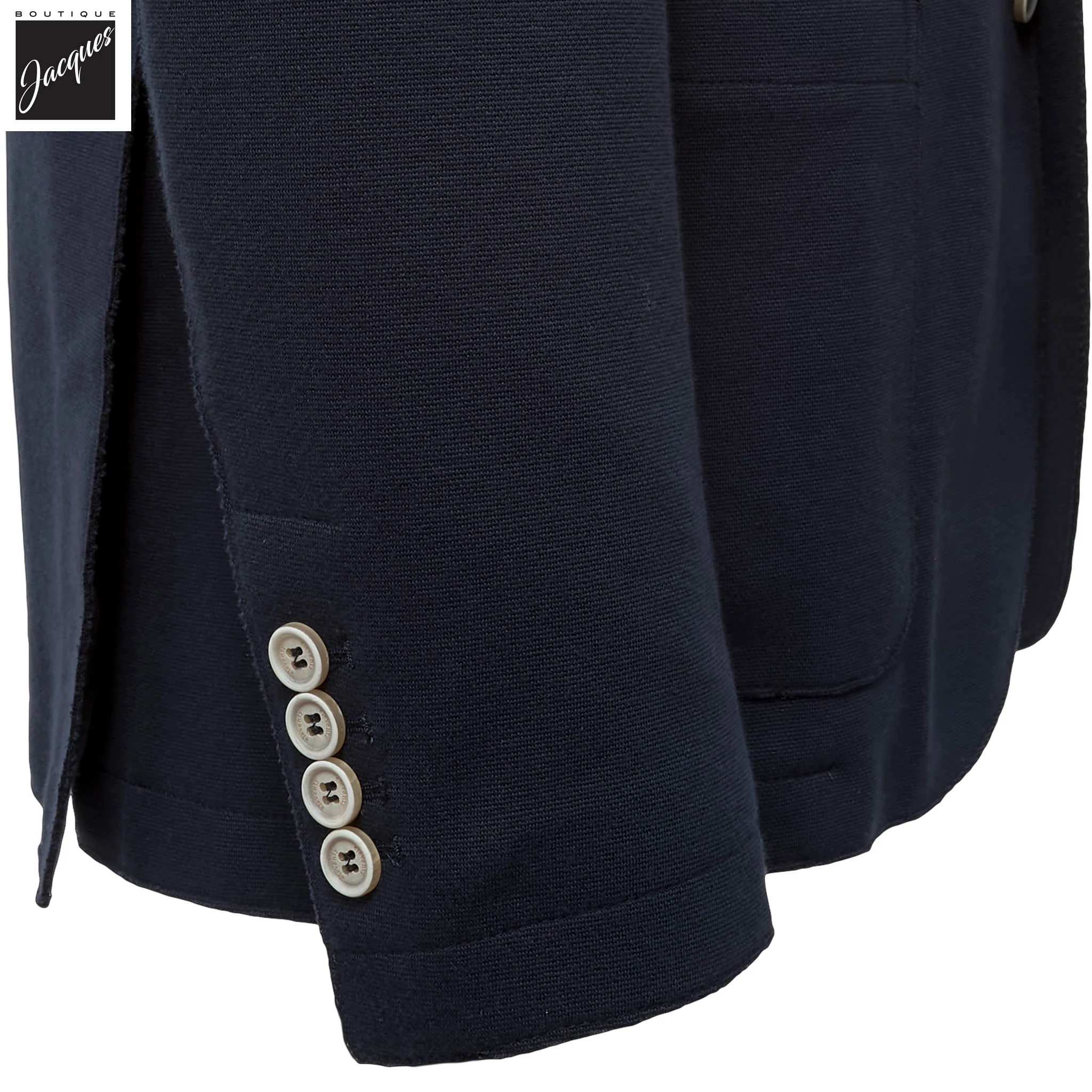 Navy Blue Cotton-Stretch Hybrid Sport Jacket with Removable Hood - ELEVENTY - Image 8