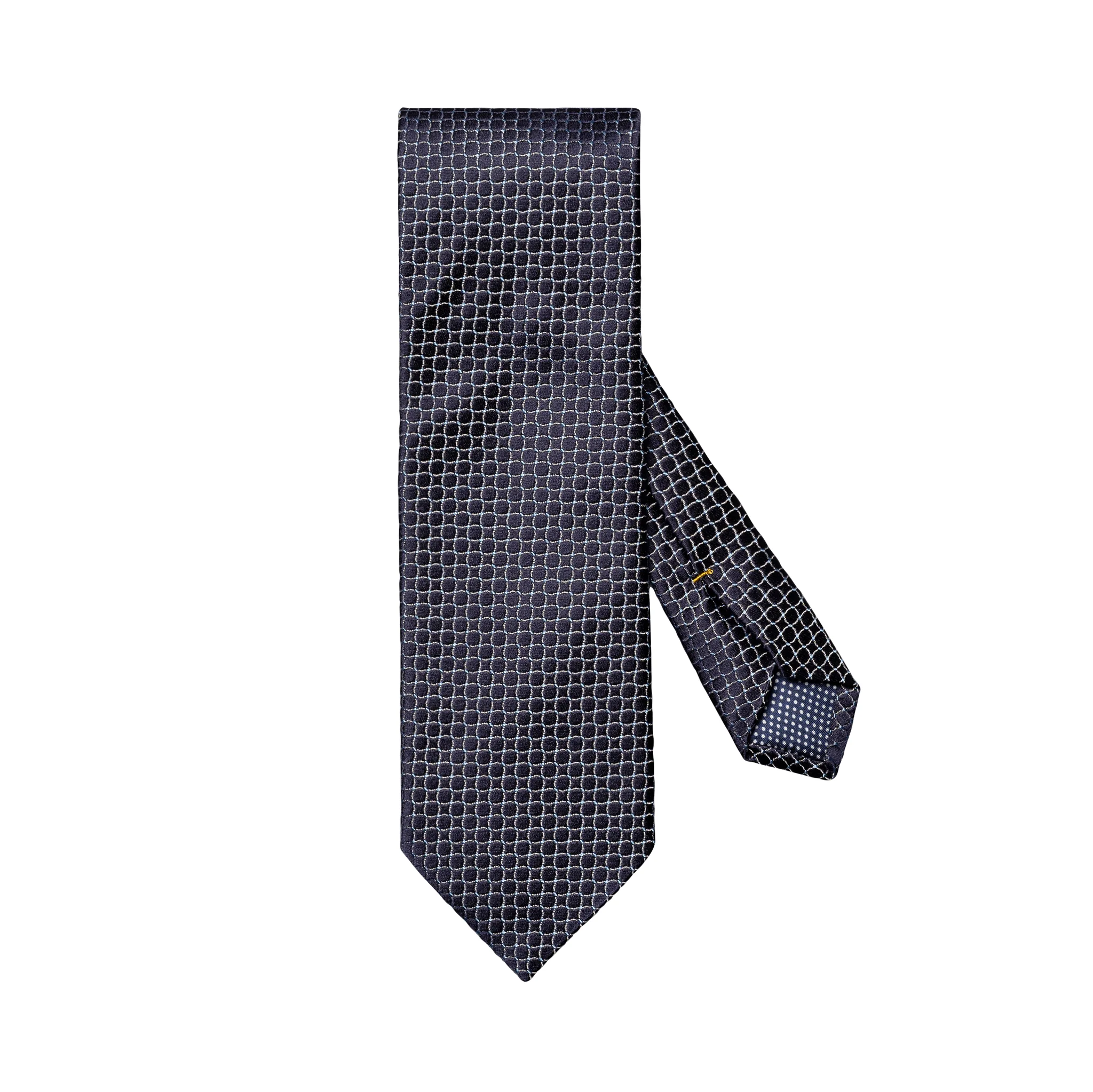Navy Blue Geometric Pattern Silk Tie - ETON