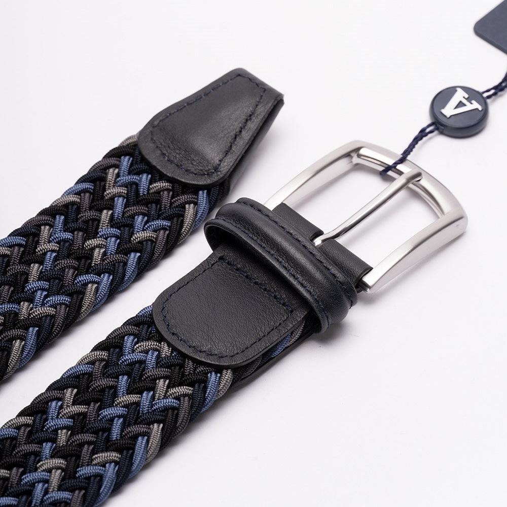 Blue Grey Woven Elastic Belt - Anderson's - Image 2