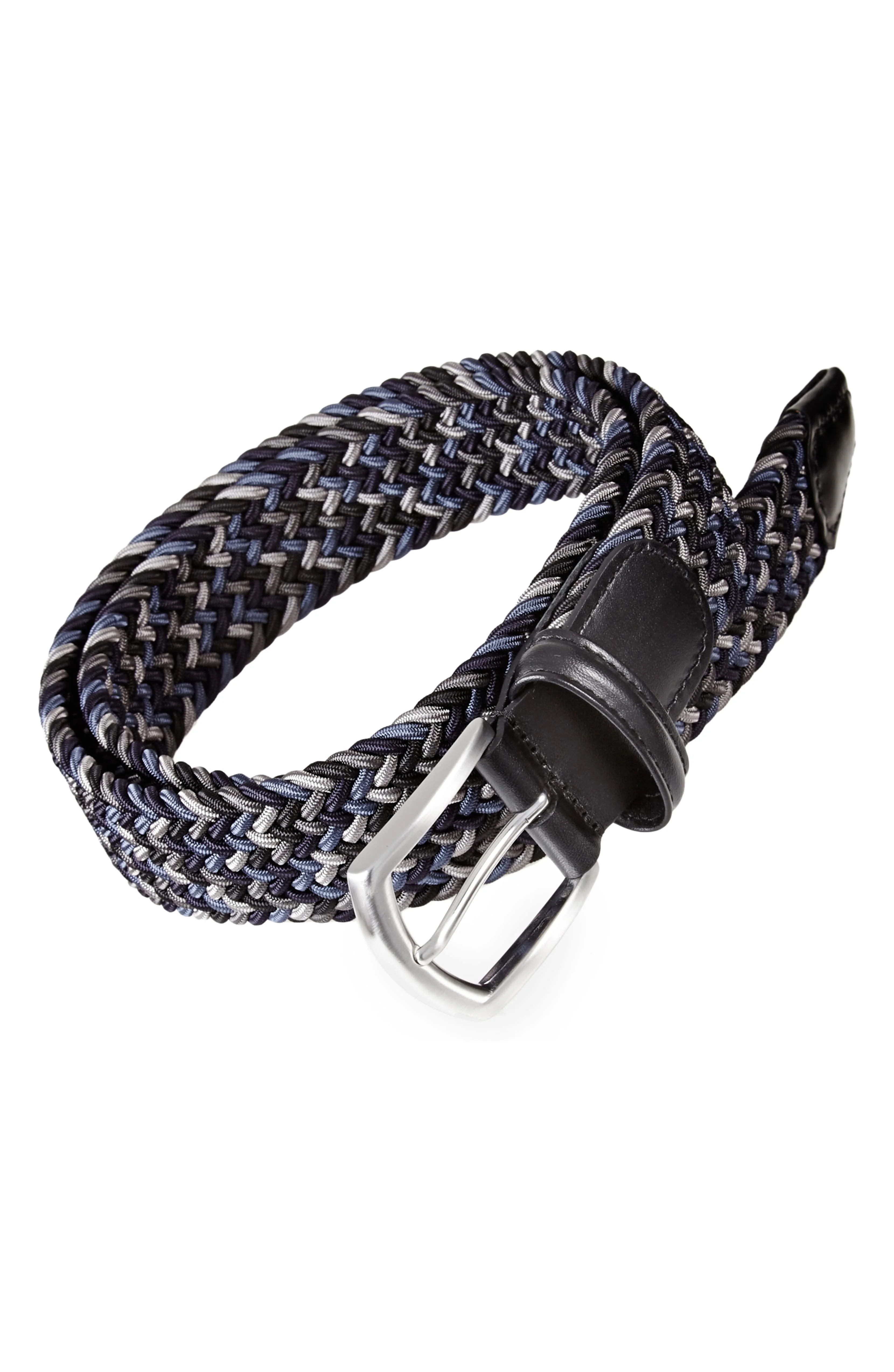 Blue Grey Woven Elastic Belt - Anderson's - Image 4