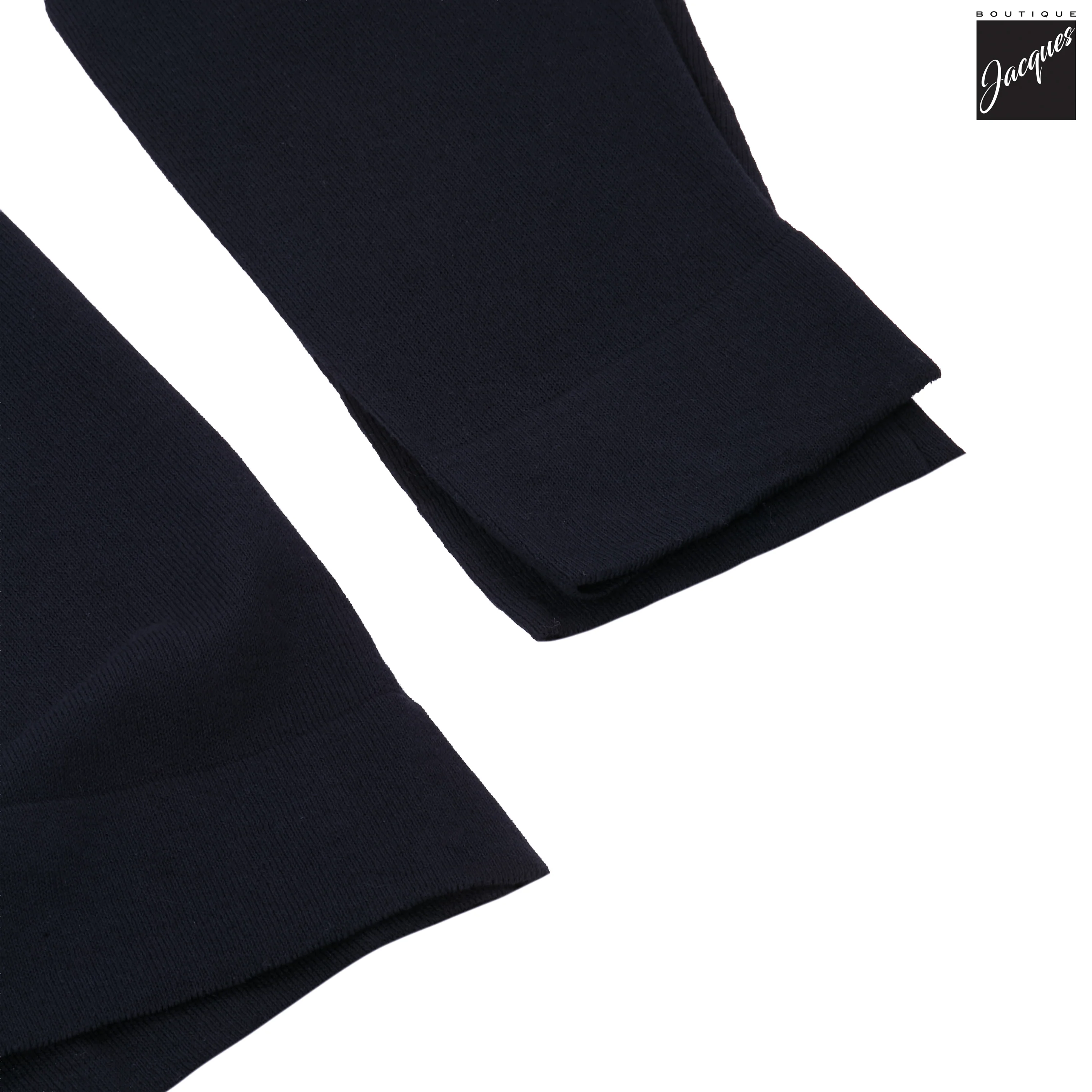 Navy Blue Knitted Cotton Long Sleeve Crew Neck - FRADI - Image 4
