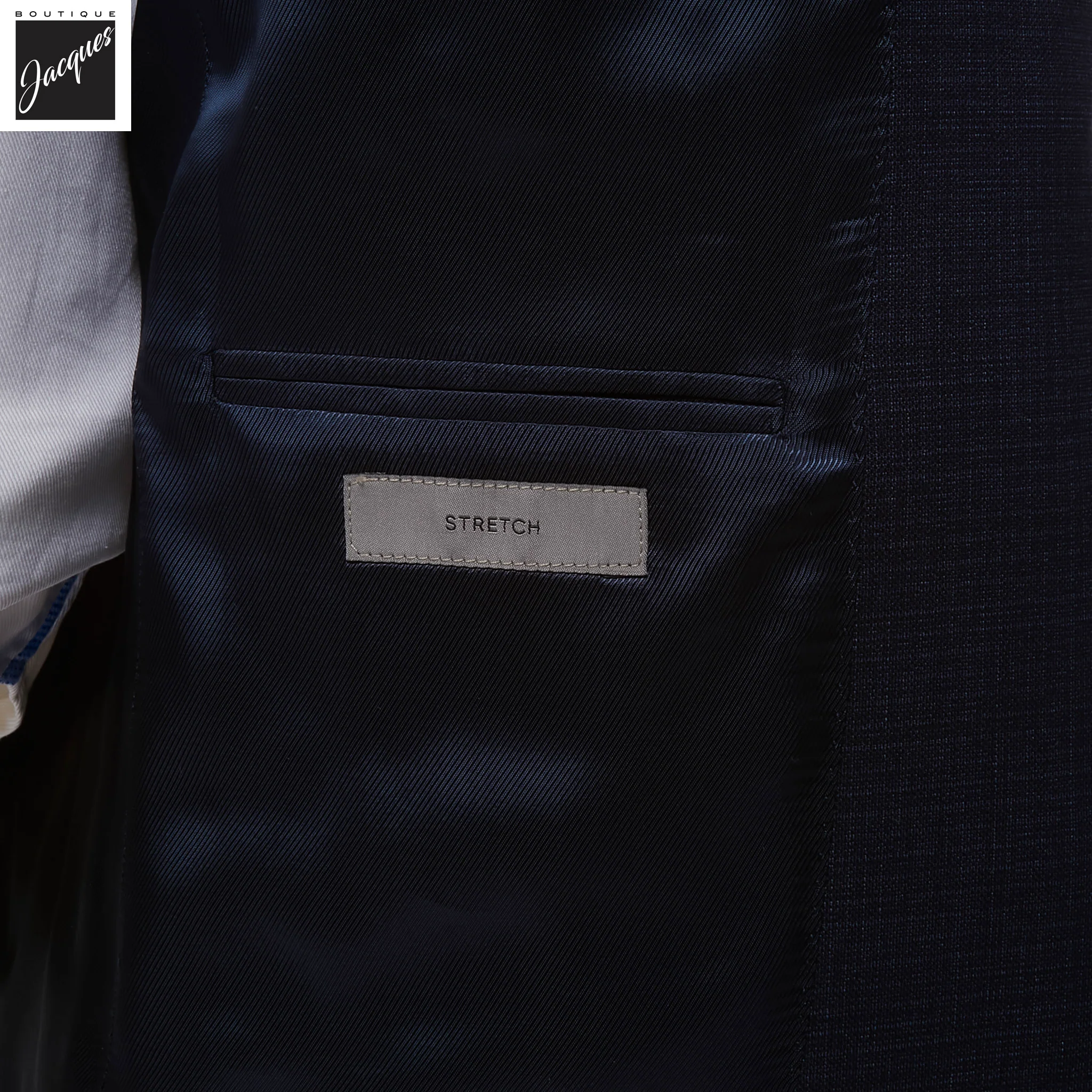 Navy Blue Microcheck Wool-Stretch Modern Fit Suit - Corneliani - Image 4