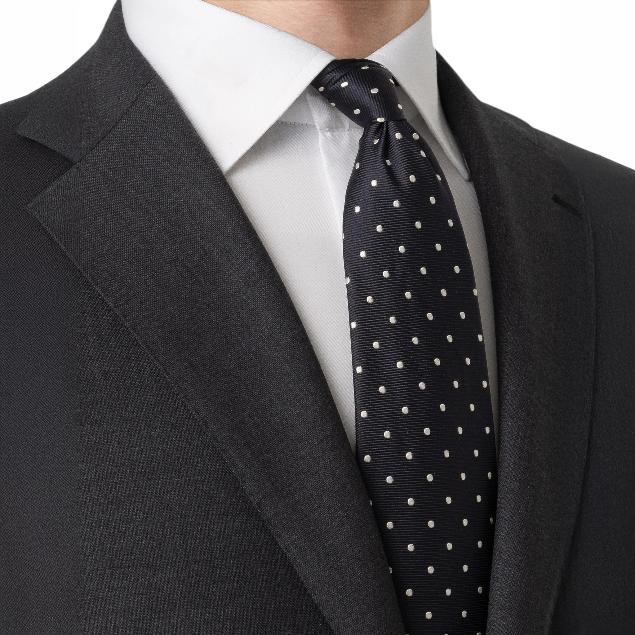 Midnight Blue Polka Dot Woven Silk Tie - ETON - Image 5