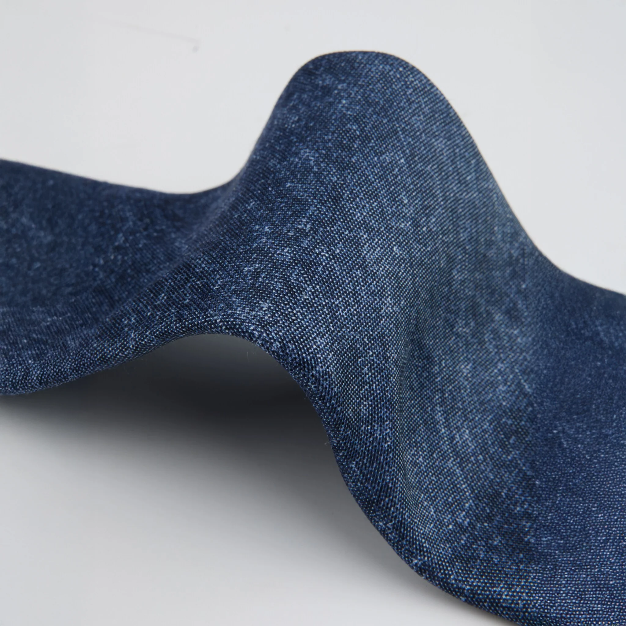 Navy Blue Semi-Solid Silk-Linen Tie - Stenströms - Image 3
