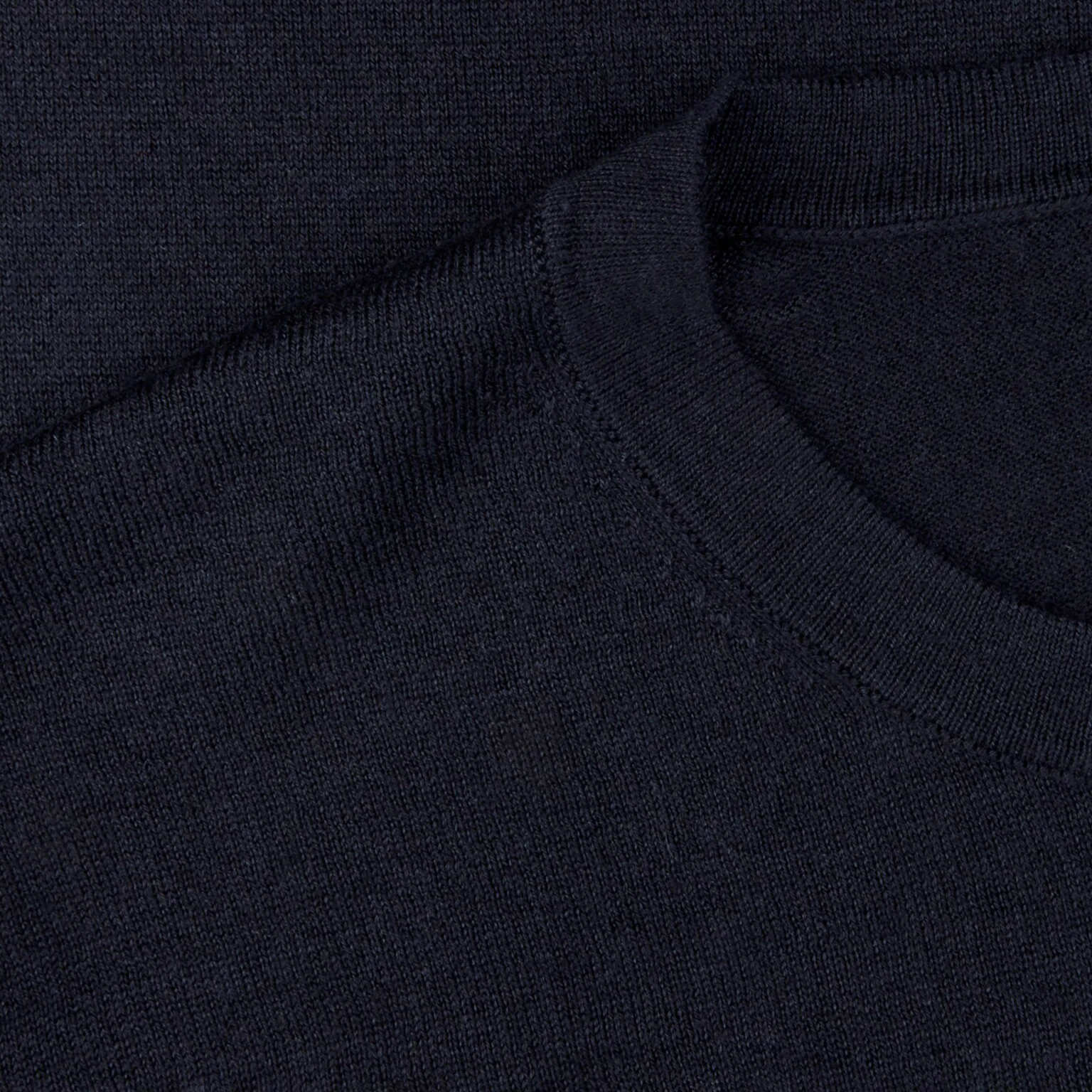 Midnight Blue Silk-Cashmere Long Sleeve Crew Neck - Stenströms - Image 3