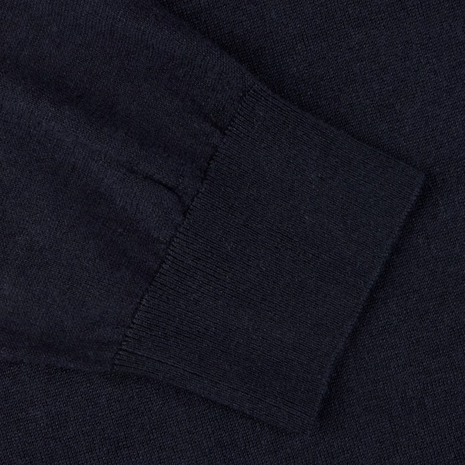 Midnight Blue Silk-Cashmere Long Sleeve Crew Neck - Stenströms - Image 4