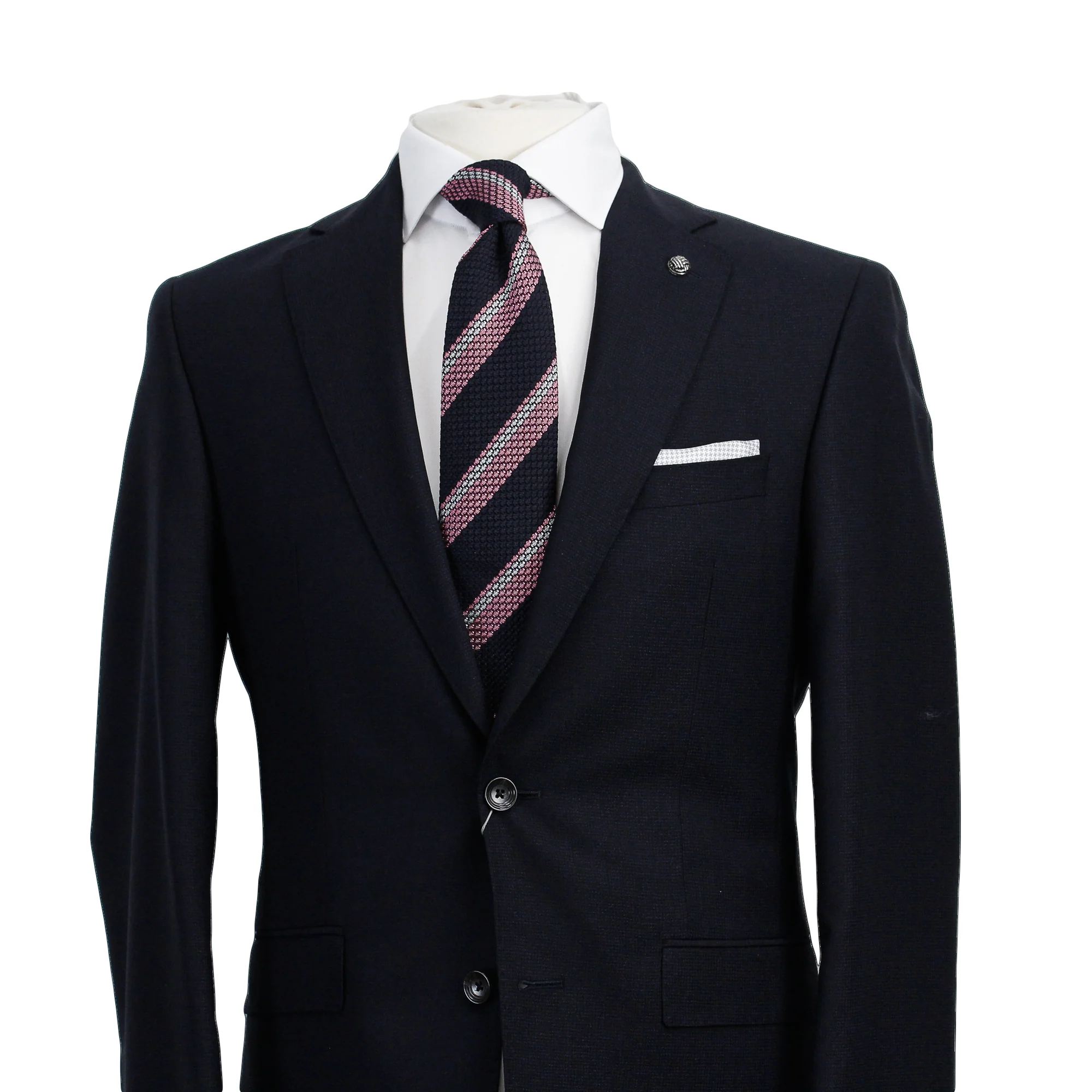Navy Blue Crepe Finish Esprit Modern Fit Wool Suit - Jack Victor - Image 2
